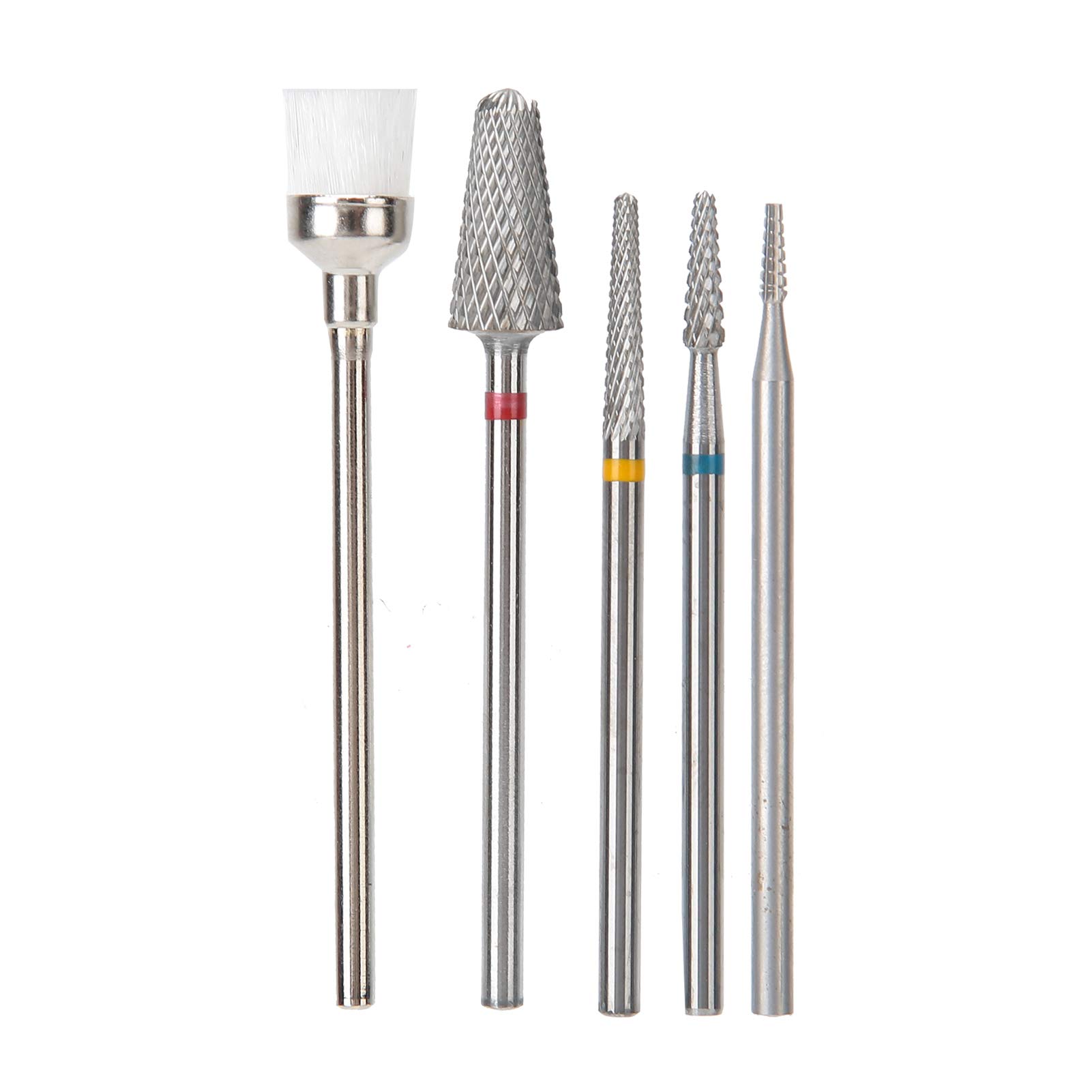 5pcs Tungsten Steel Nail Drill Bits Set - 3/32 Inches Professional Manicure Tools for Acrylic & Gel Nails, Cuticle Removal & Nail Filing - Perfect for Electric Nail Drill Machines - At-Home Salon & Professional Nail Care