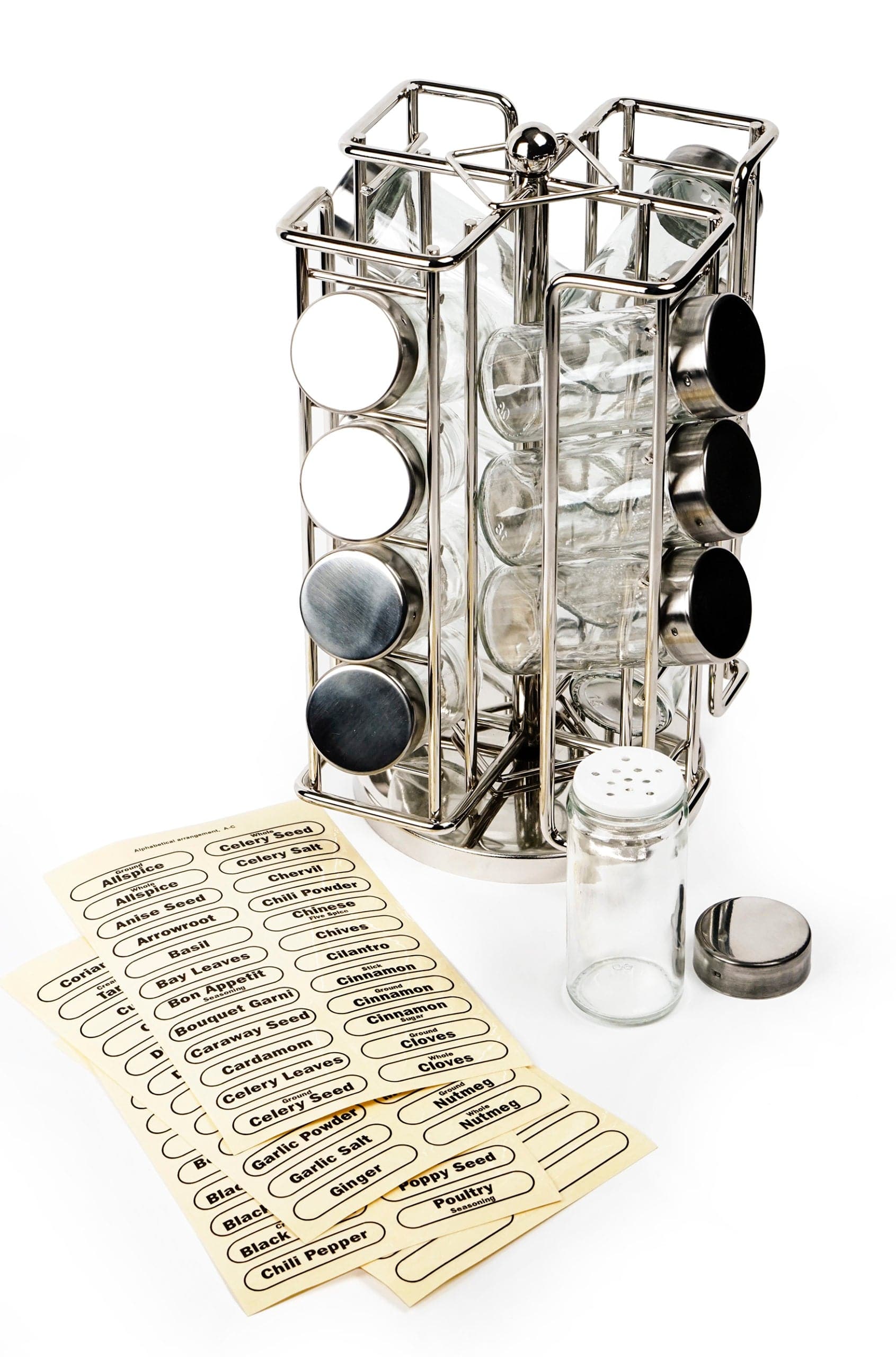 RSVP Revolving Spice Rack Set - 360° Rotating Organizer for Kitchen Countertop - Perfect for Storing Spices, Seasonings & Cooking Essentials - Ideal for Home Chefs & Small Kitchen Spaces