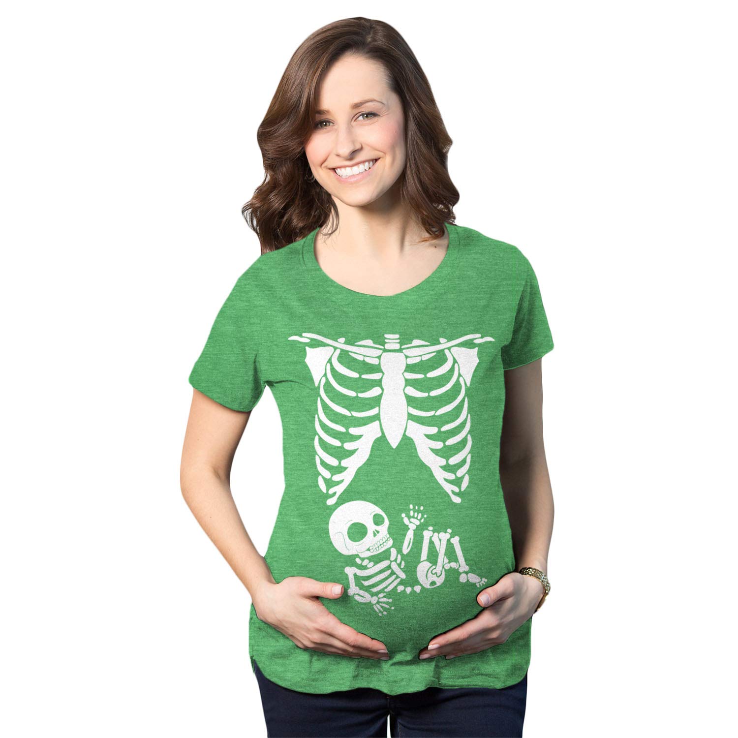 Funny Maternity Skeleton Baby T-Shirt - Cute Pregnancy Halloween Announcement Tee for Expecting Moms | Perfect for Halloween Parties, Pregnancy Reveals & Photo Shoots