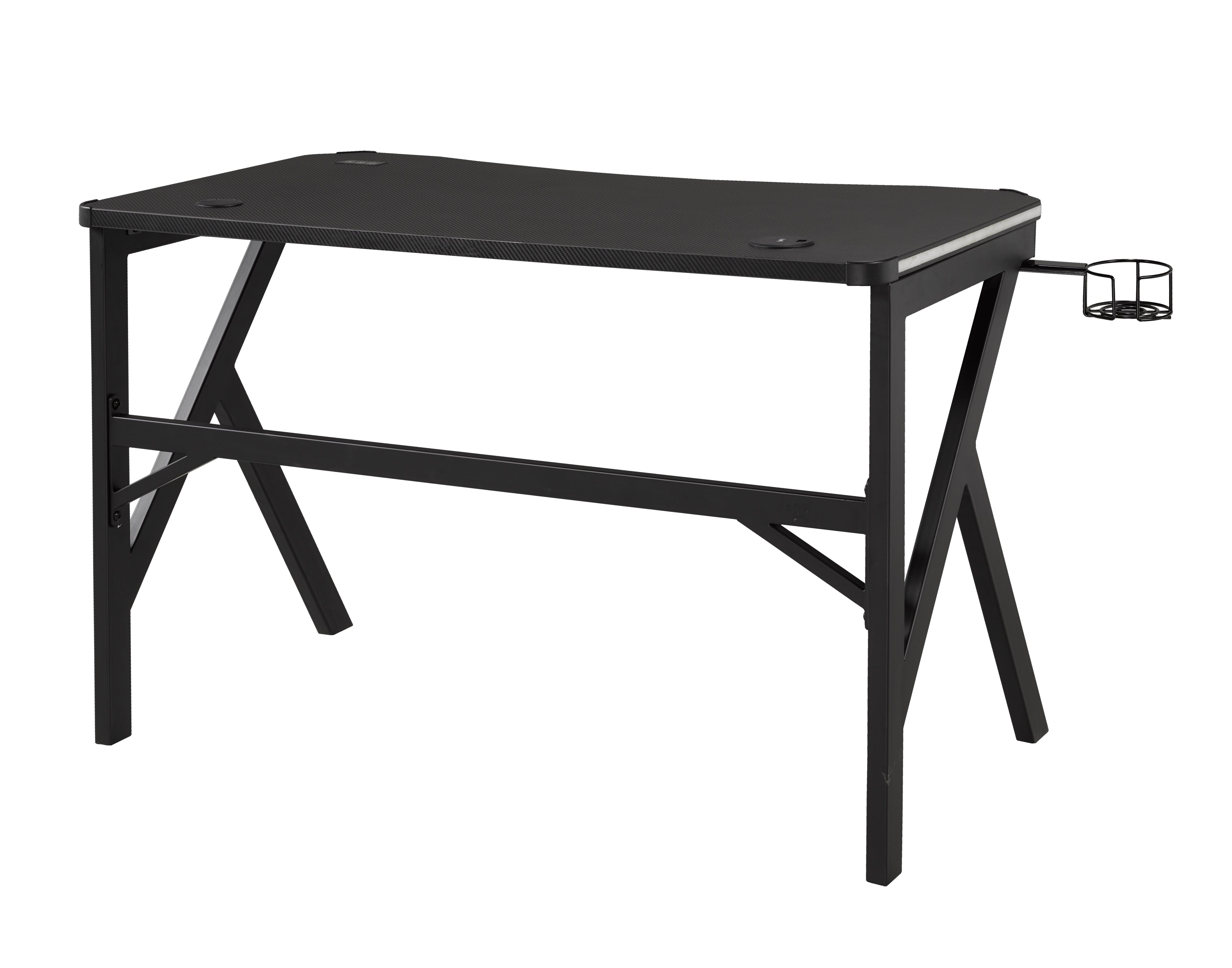 Premium Black Gaming Desk - Ergonomic Design for PC & Console Gamers - Perfect for Home Office & Streaming Setup