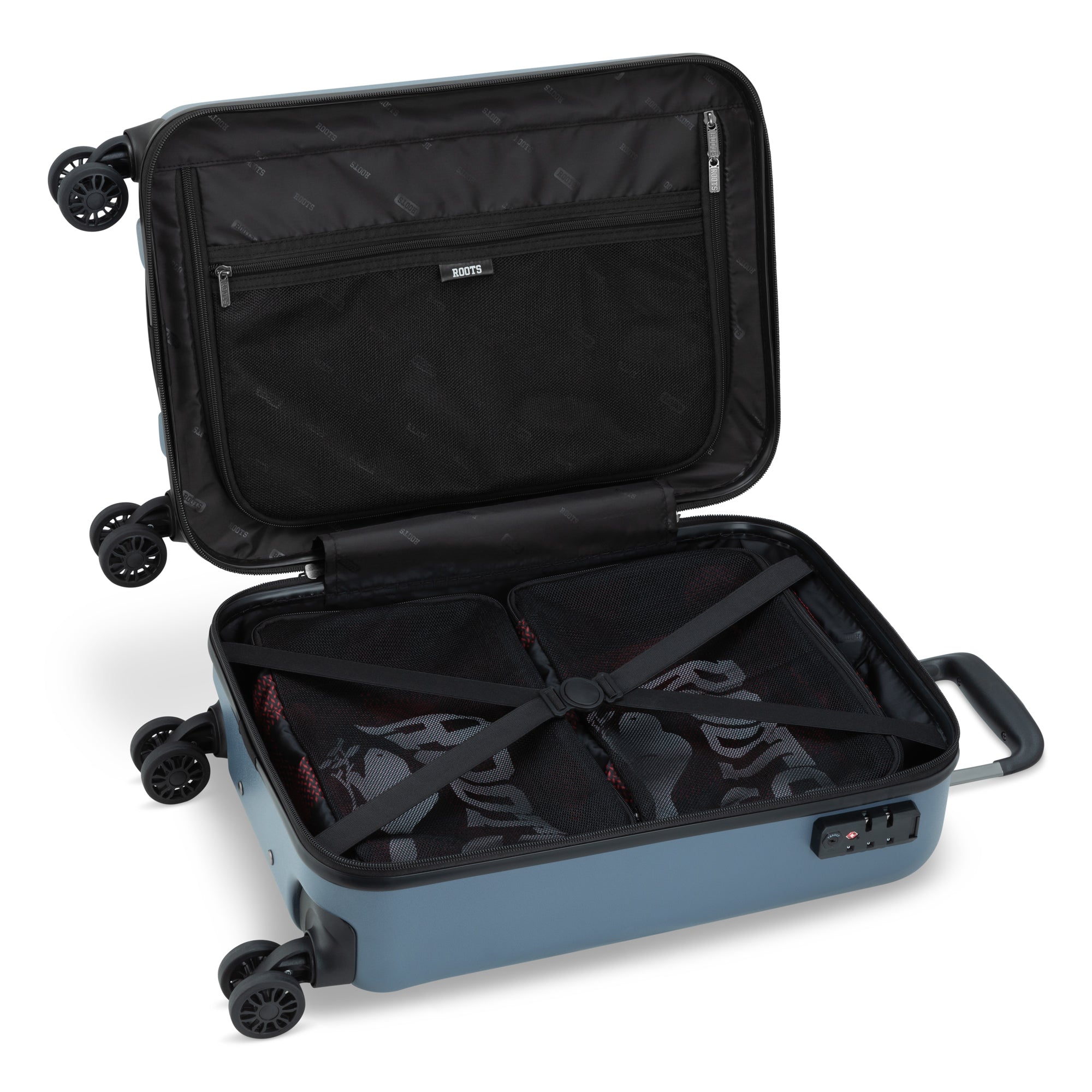 Roots Chalet Spinner Carry On Luggage - Lightweight Expandable Suitcase with 360° Wheels for Air Travel, Business Trips & Weekend Getaways
