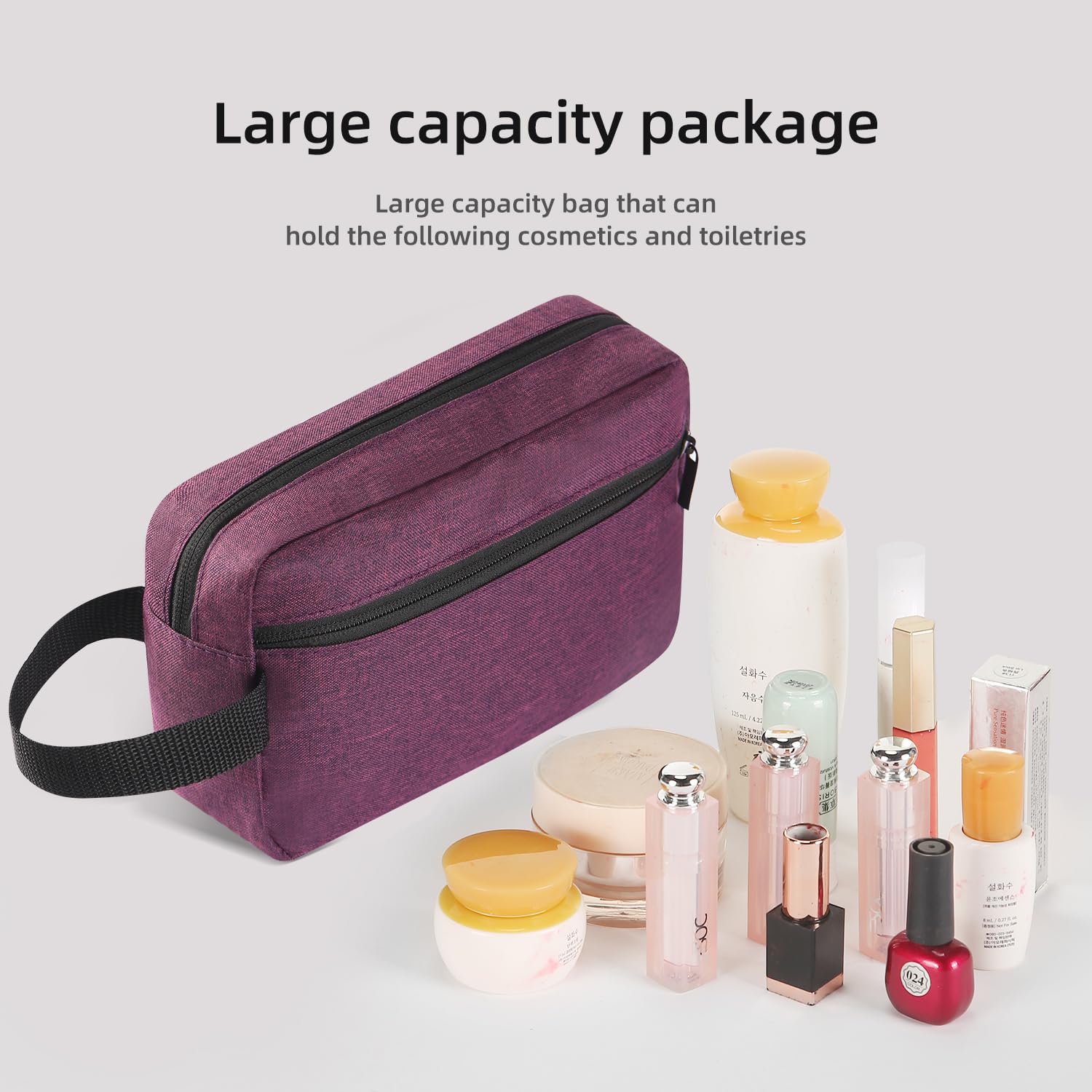 Hanging Travel Toiletry Bag for Women & Men - Waterproof Cosmetic Organizer with Multiple Pockets, Perfect for Bathroom & Airplane Travel Accessories (Deep Purple) - Ideal Gift for Vacation, Camping & Business Trips