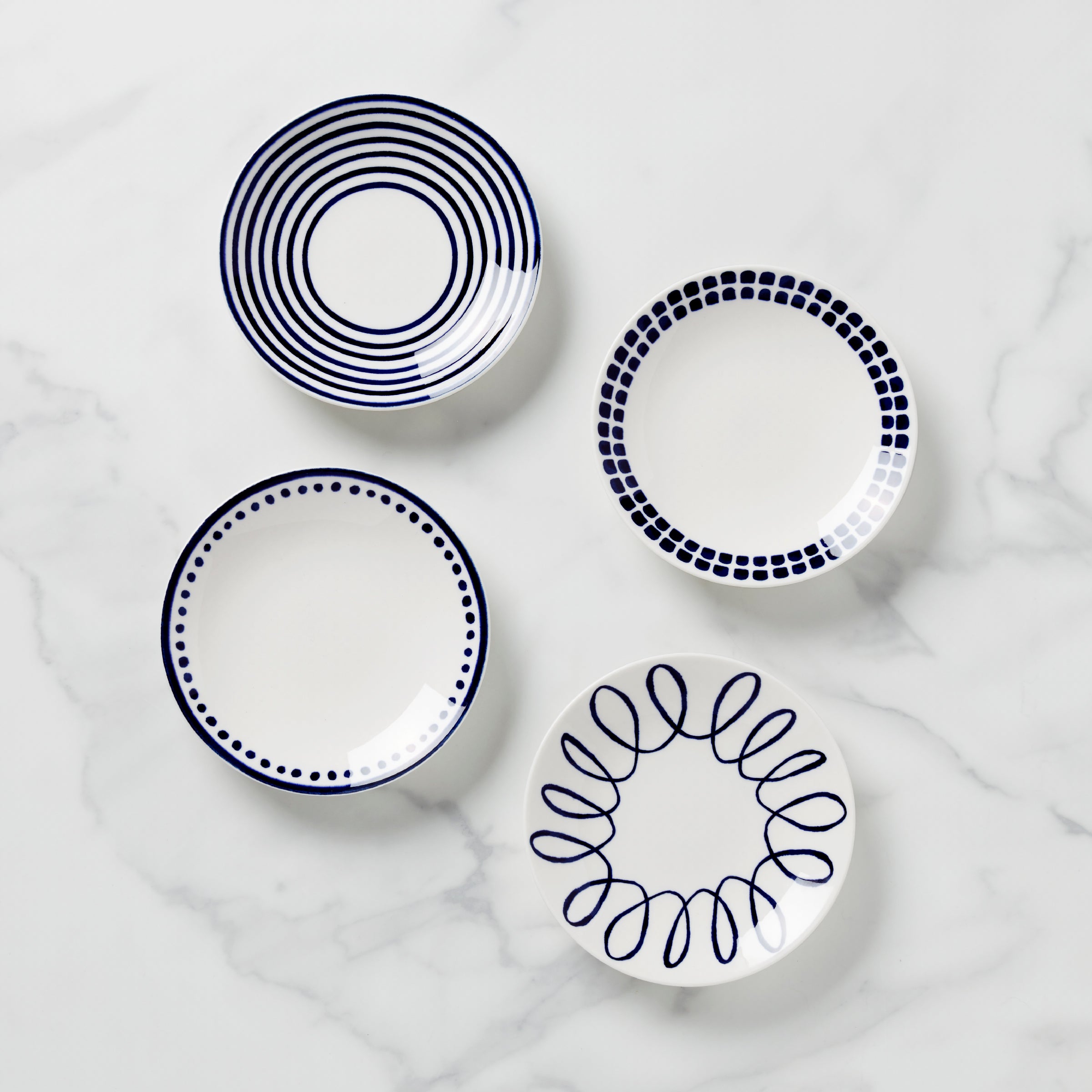 Charlotte Street Tidbit Plates Set of 4 - Elegant Appetizer Serving Dishes for Parties, Entertaining & Home Decor