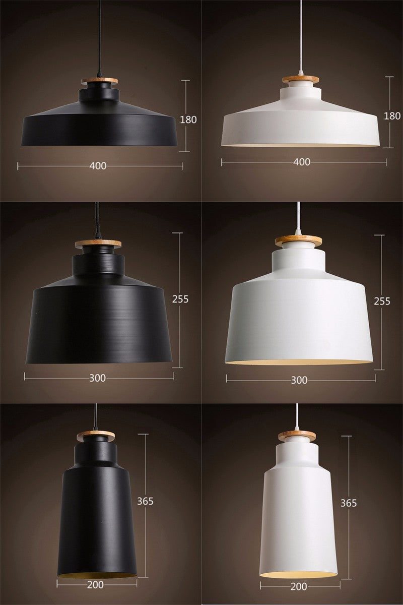 Modern Contrast Metal & Wood Pendant Lights - Industrial Chic Ceiling Lighting for Kitchen Island, Dining Room & Bedroom Decor