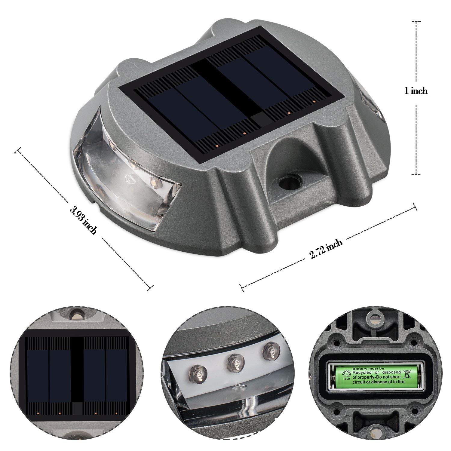 SUNWIND 4 Pack Blue Solar LED Lights - Waterproof Outdoor Solar Deck Lights for Garden, Driveway, Pathway, Patio - Perfect for Nighttime Safety and Landscape Lighting