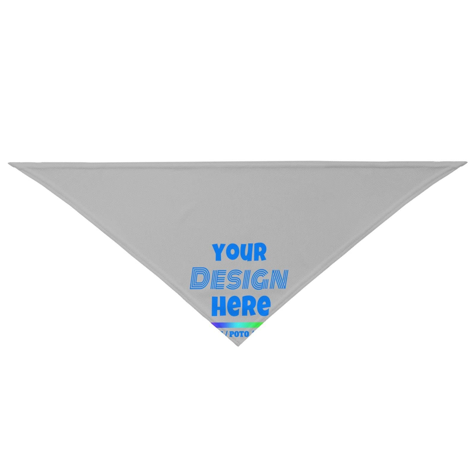 Personalized Pet Bandana for Dogs & Cats - Custom Photo & Name Print - Soft & Stylish Grey Dog Bandana for Birthdays, Holidays & Special Occasions
