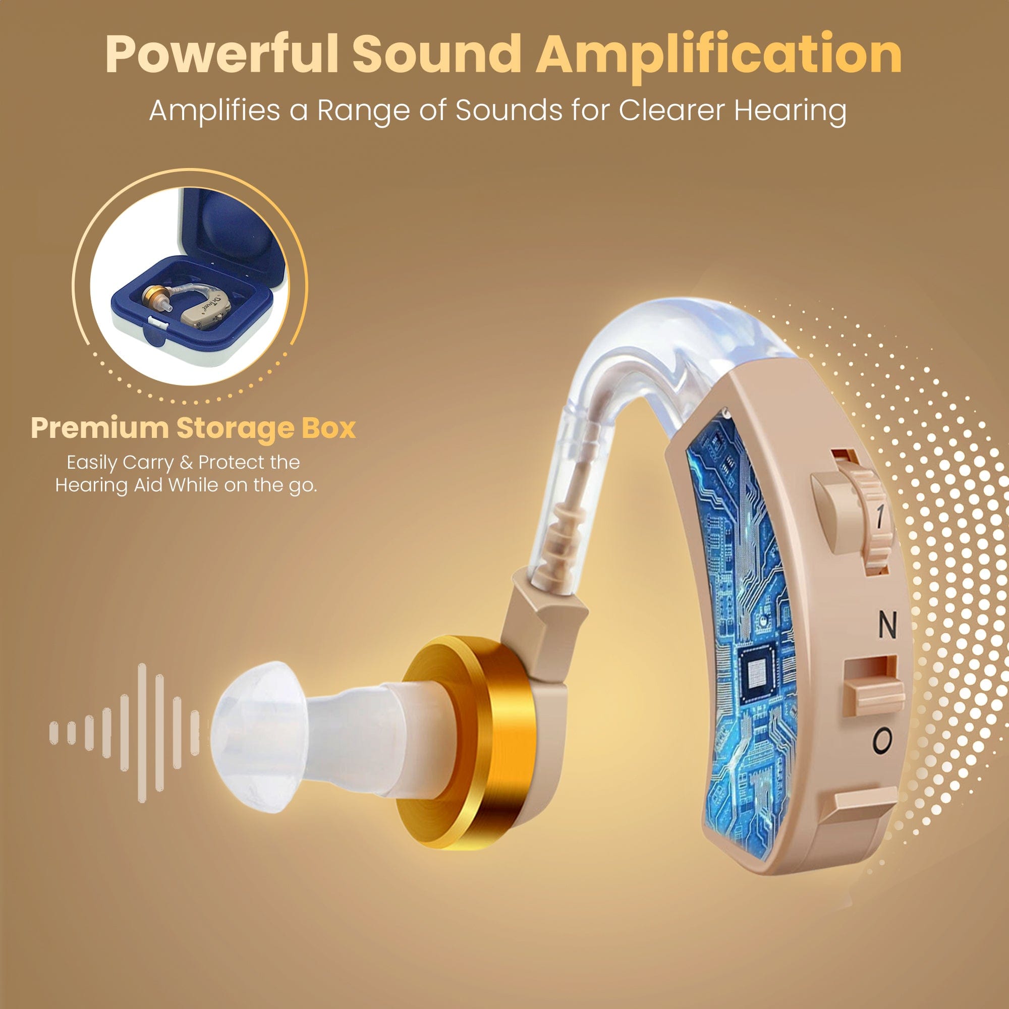 Dr Trust USA Digital Hearing Aid Amplifier 344 - Rechargeable Sound Amplifier for Seniors with Noise Reduction - Perfect for Watching TV, Conversations & Outdoor Activities