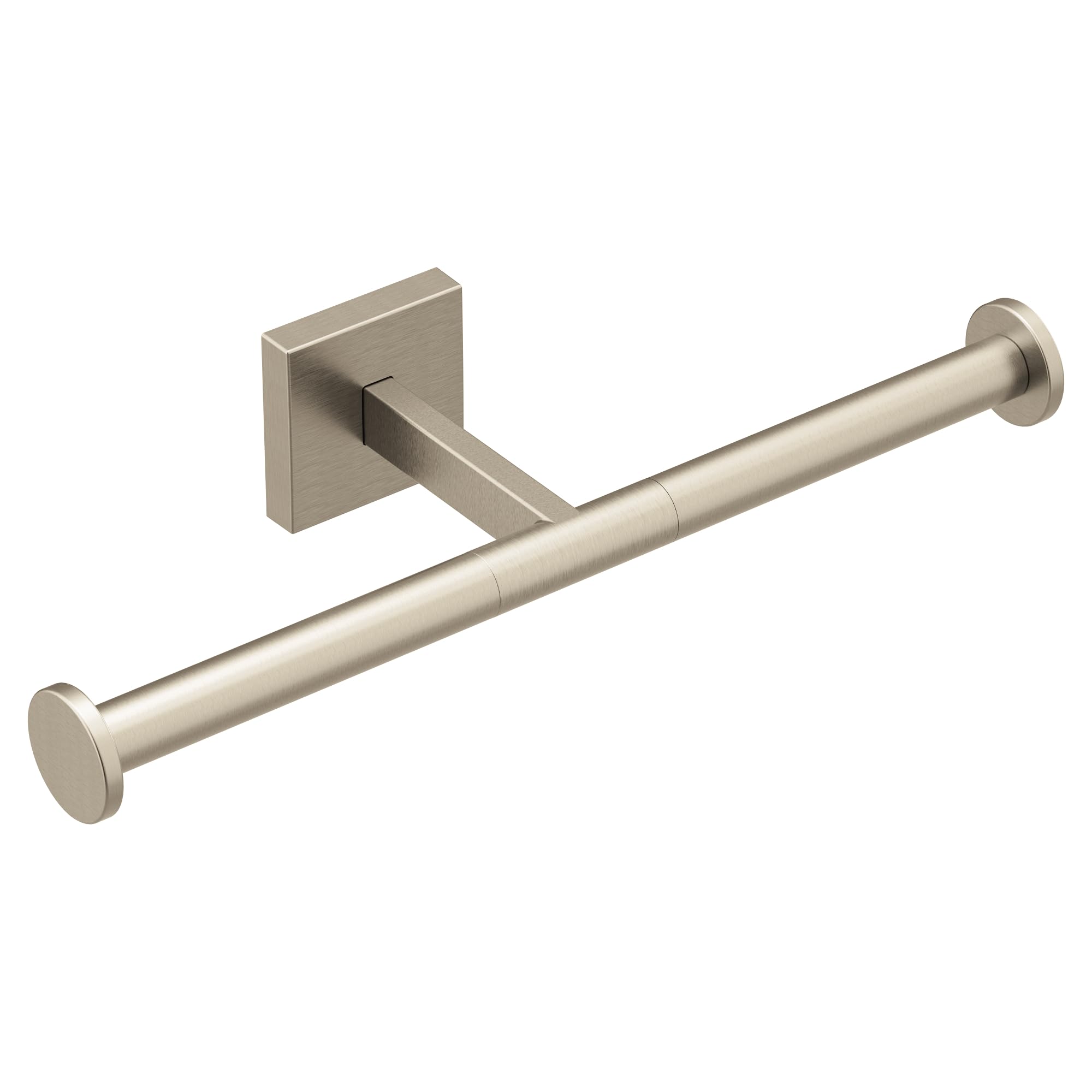 Moen BP1888BN Triva Double-Post Toilet Paper Holder in Brushed Nickel - Modern Bathroom Tissue Roll Stand for Home & Commercial Use