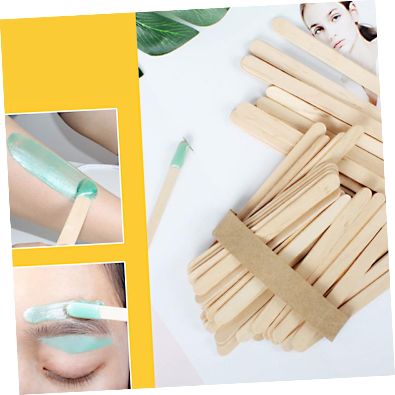 150pcs Wooden Waxing Spatulas - Natural Wood Wax Spatula Sticks for Hair Removal, DIY Waxing & Beauty Salon Use - Perfect for Eyebrow Shaping, Leg Waxing & Facial Hair Removal