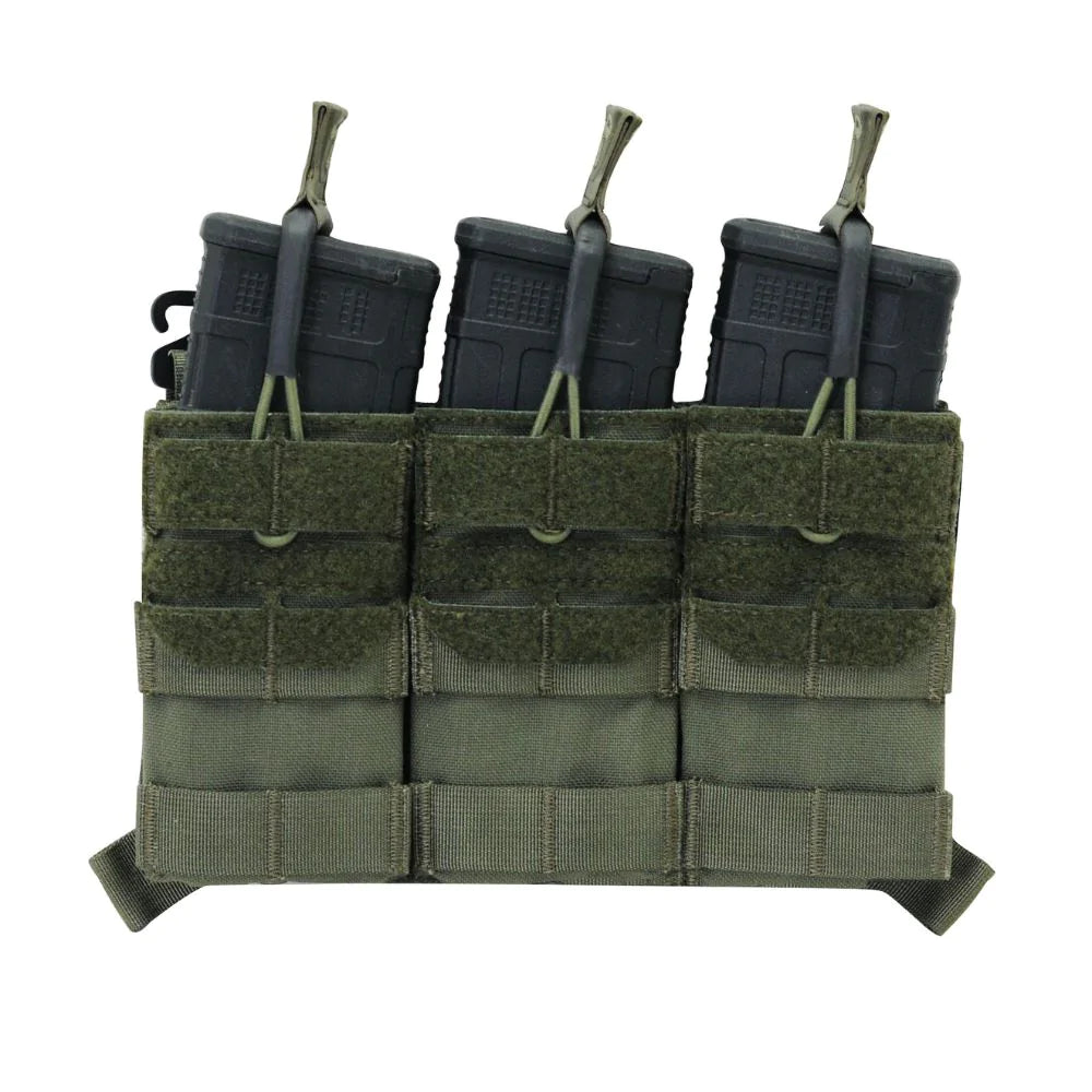 Agilite AG3 Triple Magazine Placard - Tactical Molle-Compatible Pouch for AR15, AK47, and Pistol Mags - Perfect for Military, Law Enforcement, and Airsoft Use