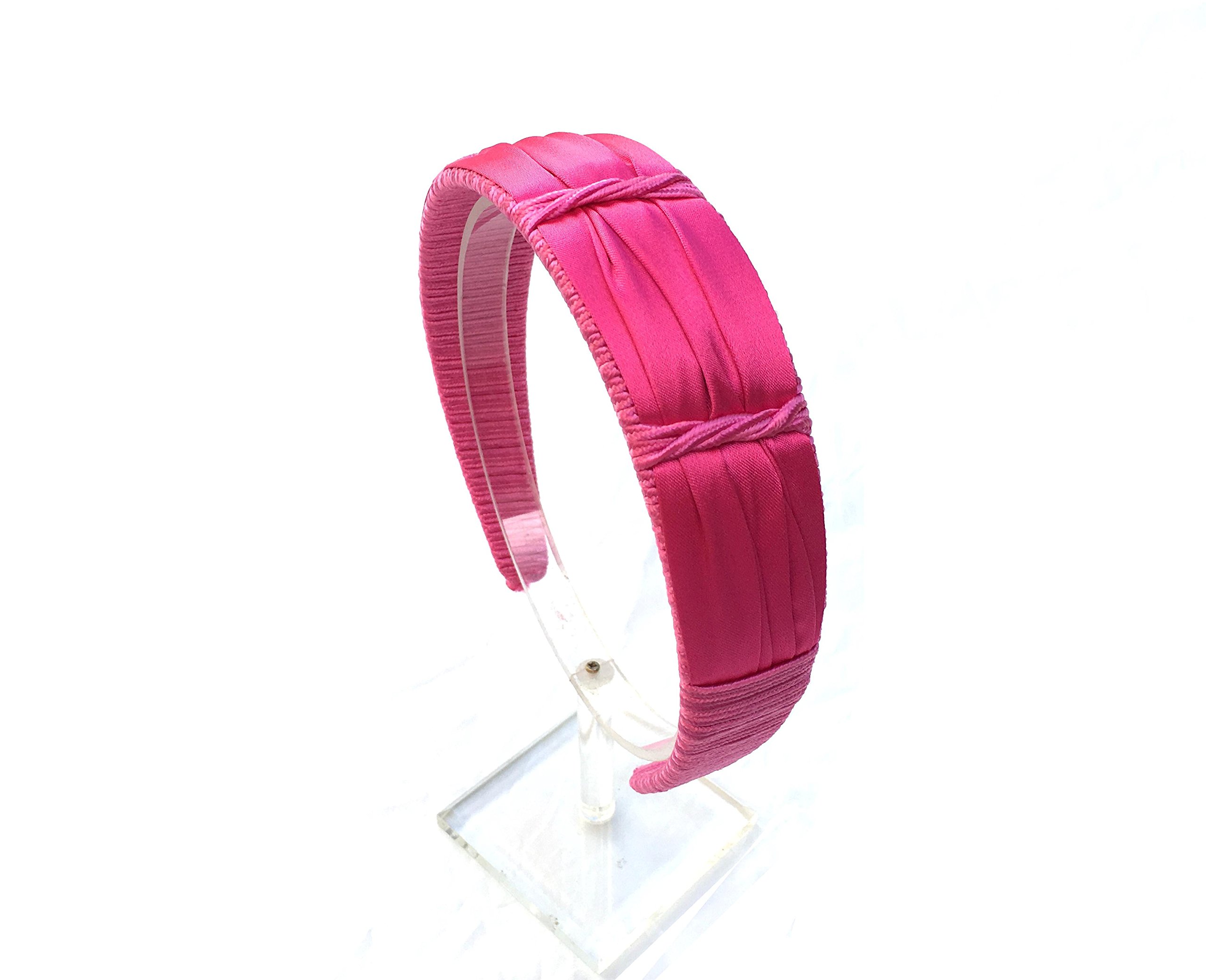 Elegant Pleated Satin Headband with Crochet Twisted Cord - Perfect for Women's Fashion Accessories, Bridal Hair Bands, and Special Occasions