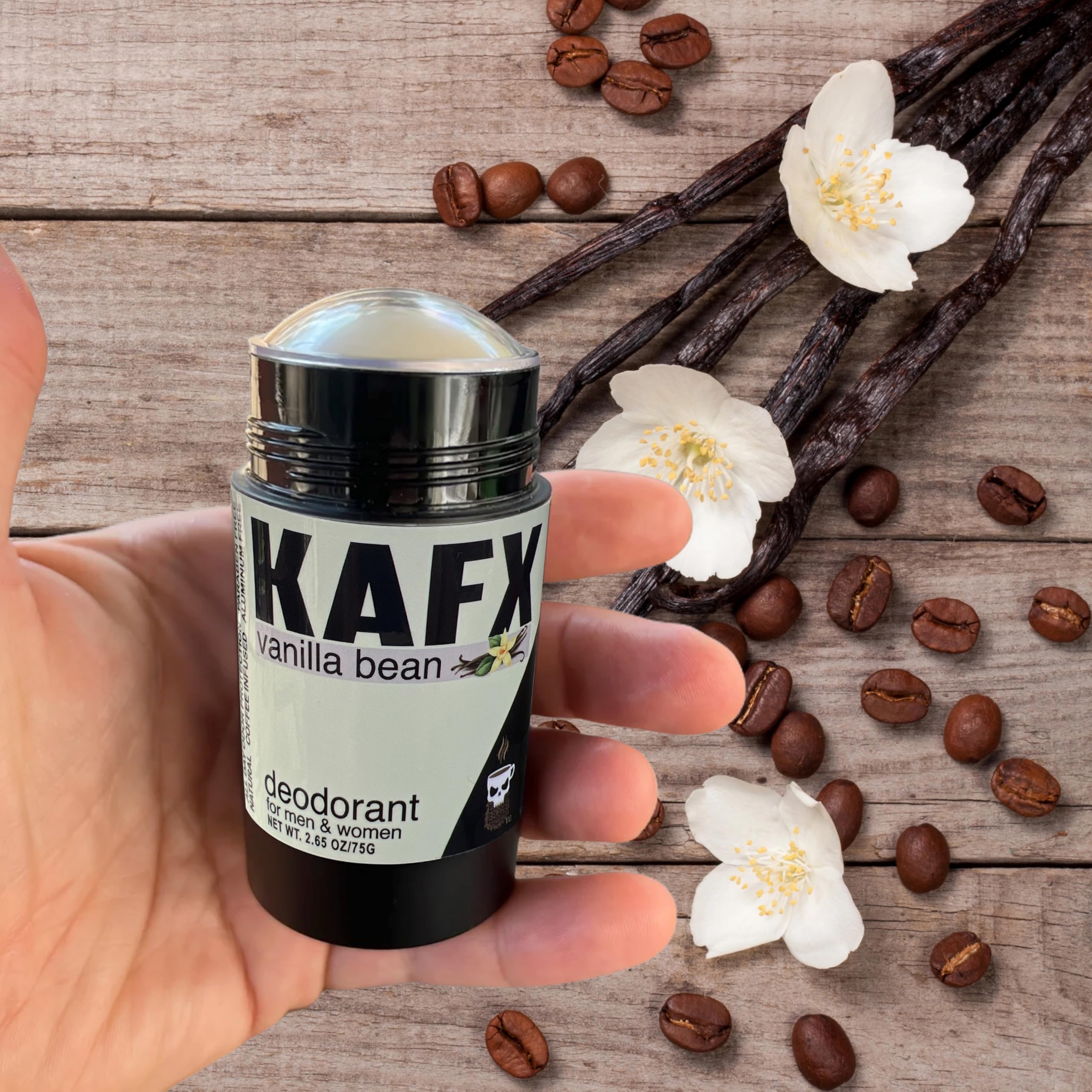 Natural Deodorant for Women & Men - Vanilla Bean Scent, Odor-Fighting Coffee Oil, Organic, Baking Soda-Free, Aluminum-Free, Paraben-Free, Dye-Free, 2 Pack (2.65 oz/75g Each) | Fresh All Day for Gym, Work & Outdoor Activities