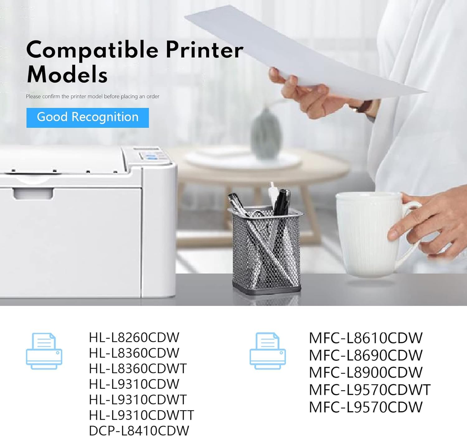 Compatible TN433 Toner Cartridge 4-Pack (BK/C/M/Y) - Replacement for Brother TN-433 Series - Works with HL-L8260CDW, HL-L8360CDW, MFC-L8610CDW & MFC-L8900CDW Printers - Perfect for Office & Home High-Volume Color Printing