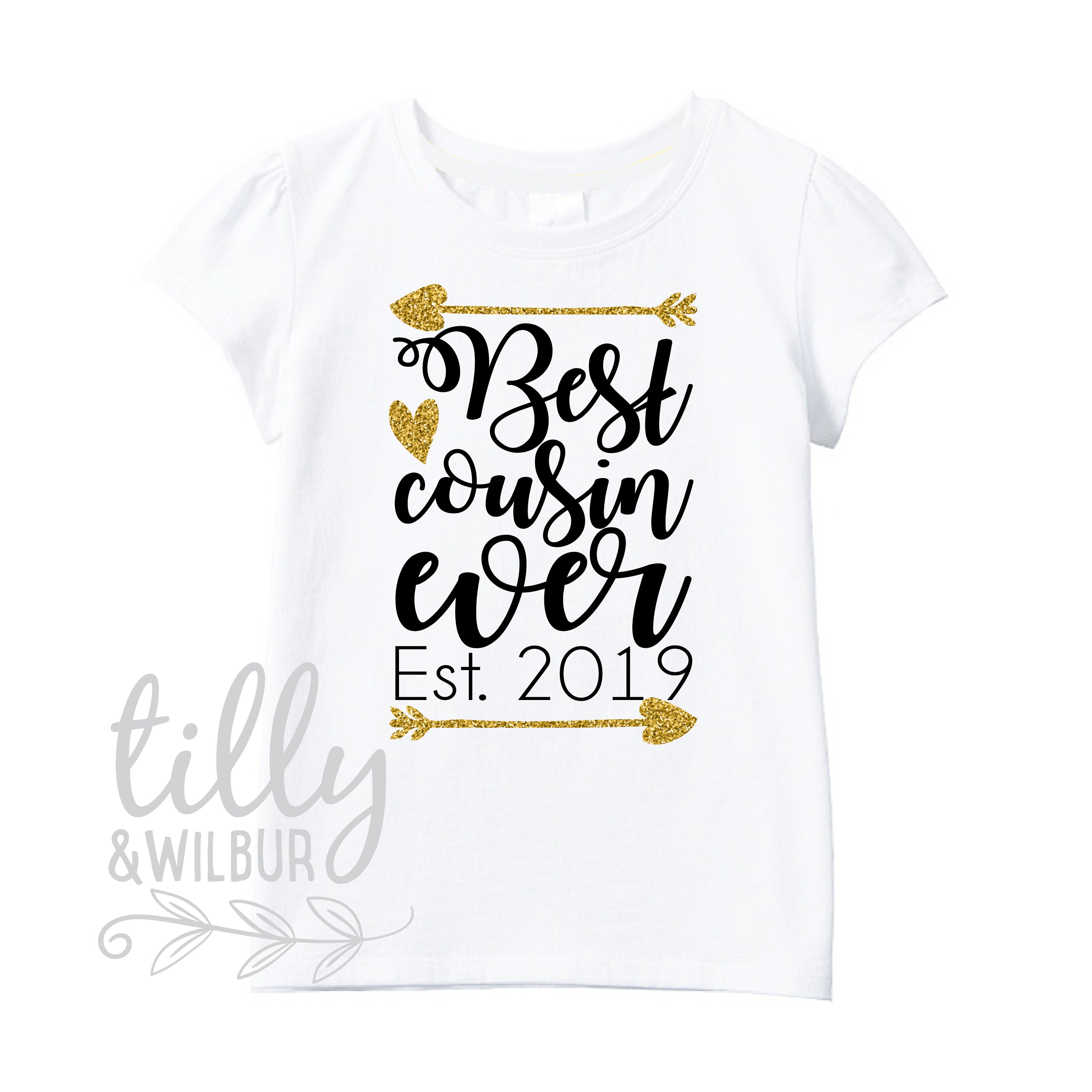 Best Cousin Ever Est. 2025 Girls T-Shirt - Funny Family Gift for Niece, Sister & Cousin - Perfect Birthday & Holiday Present