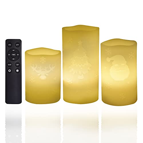 White with Engraved Christmas Patterns