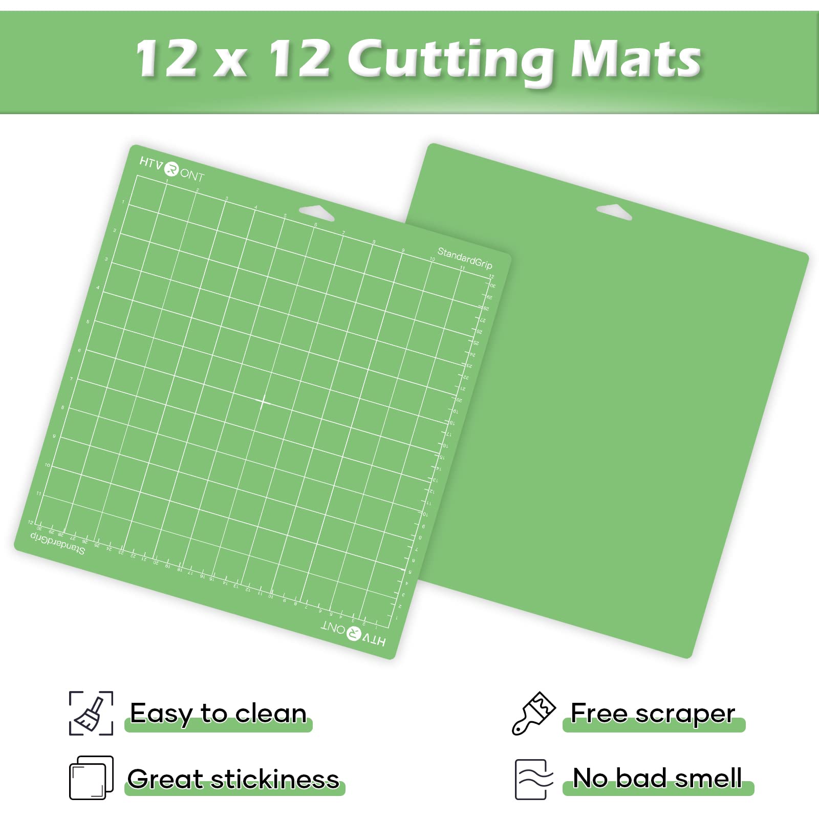 HTVRONT Standard Grip Cutting Mats for Cricut - 2 Pack 12x12 Inch Replacement Mats Compatible with Cricut Maker 3, Maker, Explore 3, Air, Air 2 & One - Perfect for DIY Crafts, Vinyl Cutting, Paper Projects & Scrapbooking