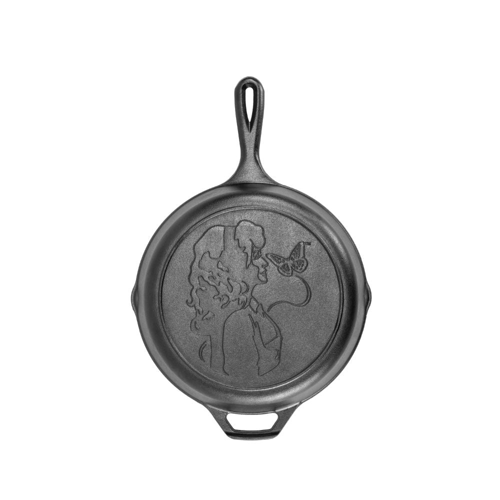 Cast Iron 'I Will Always Love You' Dolly Parton Skillet - 26cm (10.2 Inch) Vintage Style Pan for Baking, Cooking & Collectors - Perfect for Country Music Fans & Southern Style Kitchens
