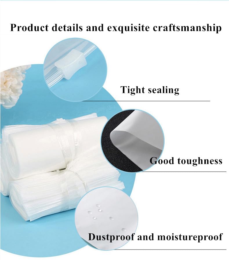 100 Pcs 6x8 Inch Resealable Ziplock Plastic Storage Bags - Small Zipper Packaging Bags for Makeup, Toiletries, Underwear & Organizing Jewelry, Crafts, Snacks - Durable Poly Bags for Home, Travel & Retail Use