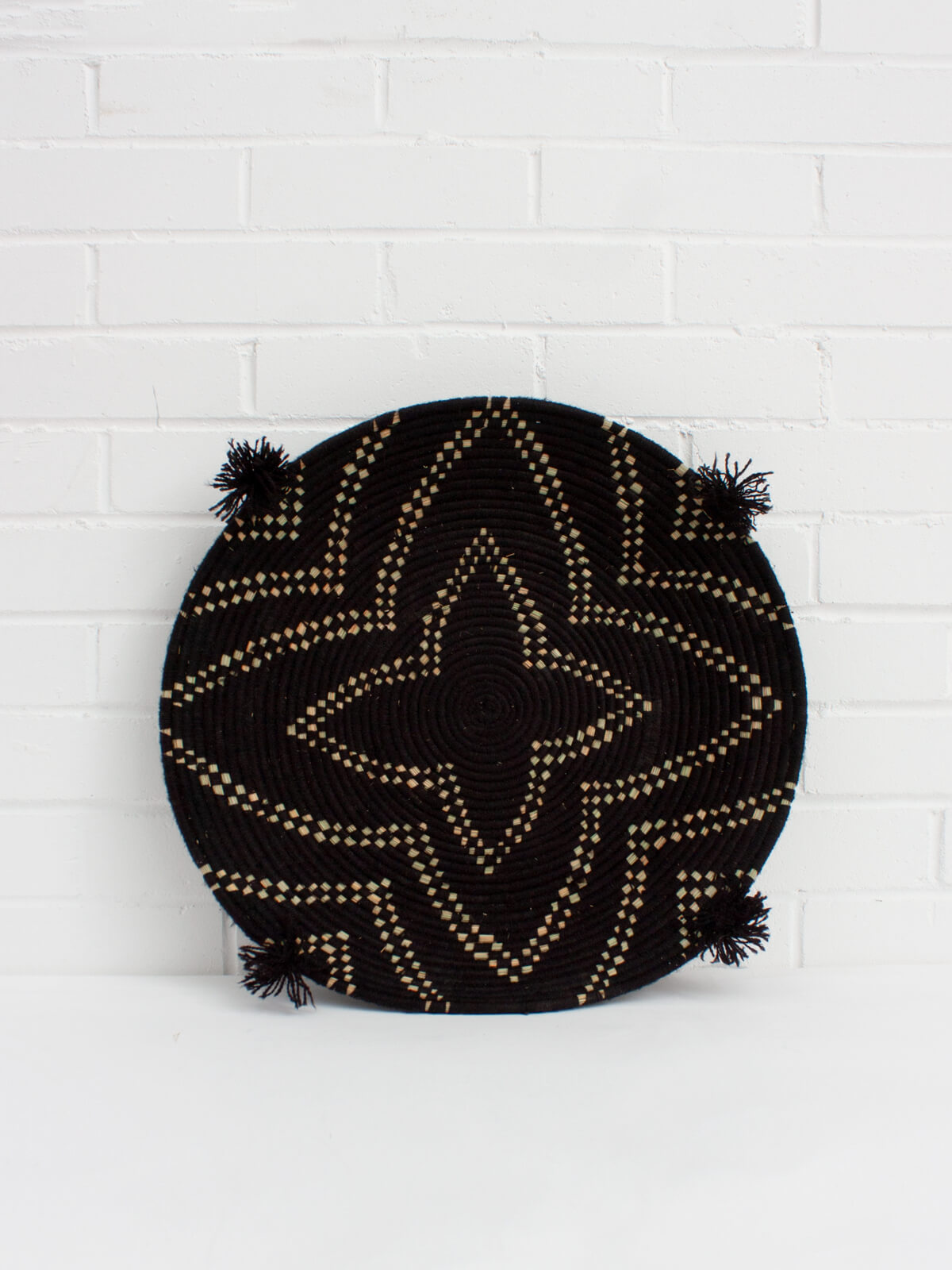 Premium Moroccan Wool Plates - Set of 6 Black Handmade Ceramic Dinner Plates for Modern Dining | Perfect for Home Decor, Wedding Gifts & Special Occasions
