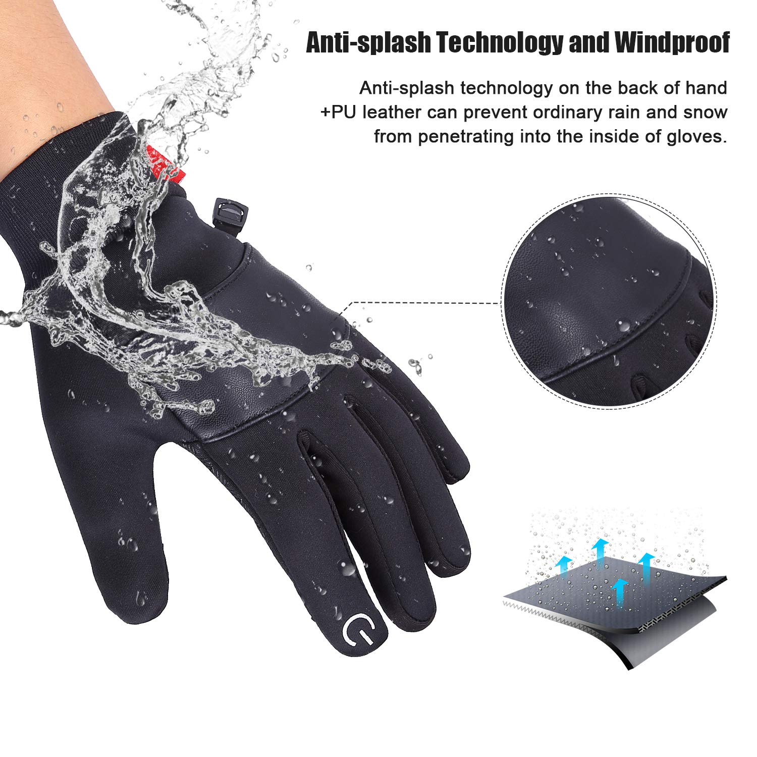 Waterproof Thermal Winter Gloves for Men & Women - Cold Weather Running, Cycling, Hiking & Driving Gloves - Perfect for Outdoor Sports & Winter Commuting