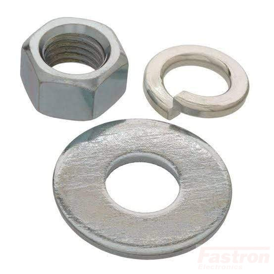 1/4 UNF Zinc Nut and Washer Set for SCR or Diode Studs - Electrical Components & Automotive Applications