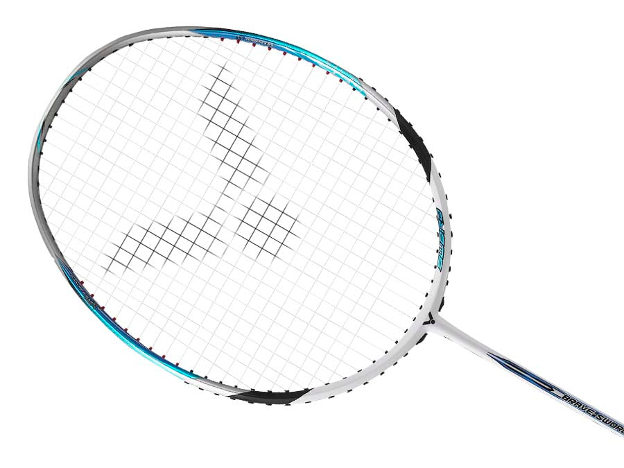 Victor Brave Sword 12L Unstrung Badminton Racket - Lightweight Carbon Fiber Shuttlecock Racket for Adults & Teens [White] | Perfect for Training, Competition & Recreational Play