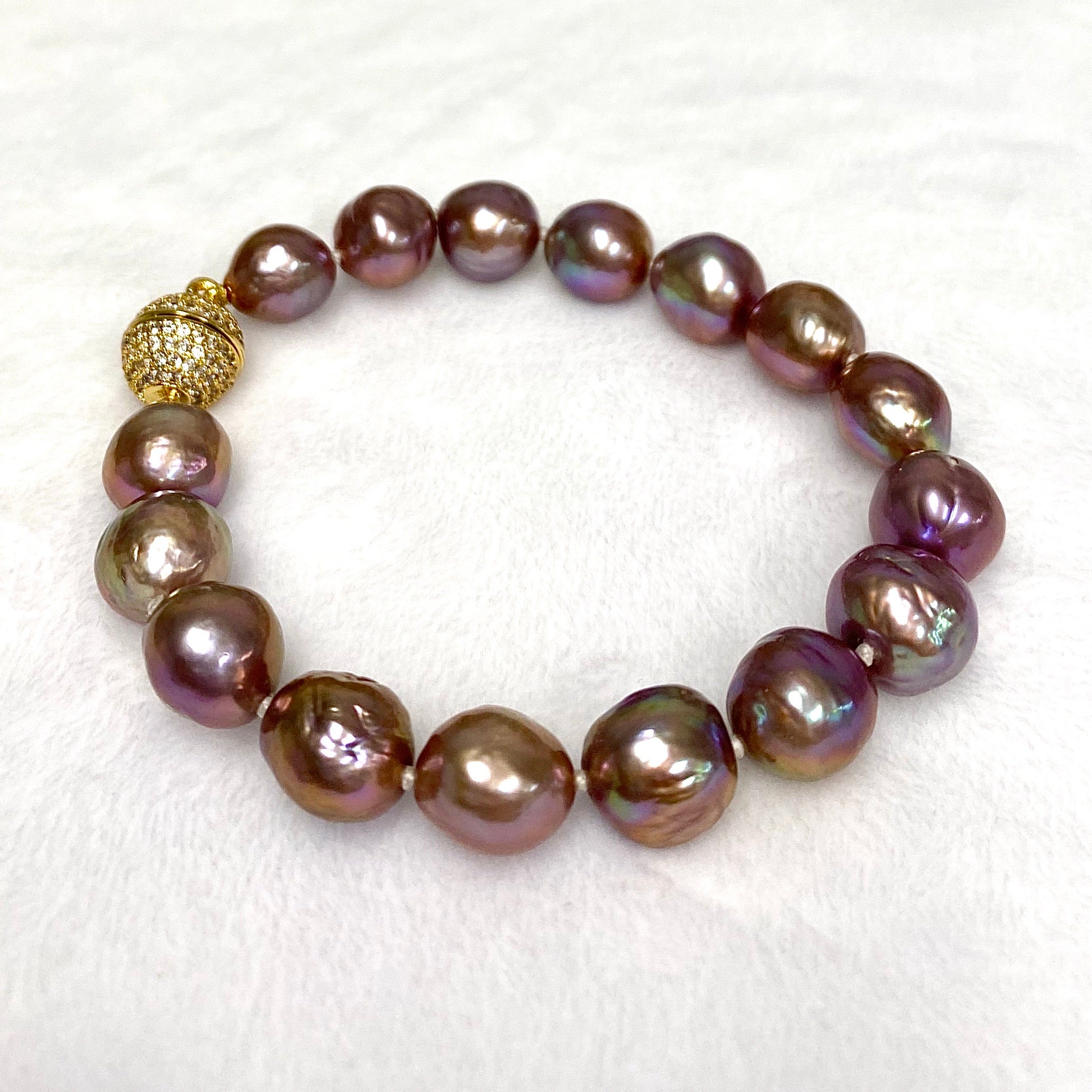 ALMA Purple Baroque Edison Pearl Bracelet (B530) - Elegant Jewelry for Women, Perfect for Weddings, Parties & Special Occasions