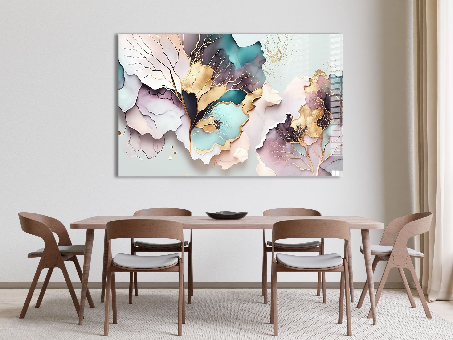 Pink Leaves Abstract Wall Art - Modern Botanical Print for Home & Office Decor - Perfect for Living Room, Bedroom, or Workspace