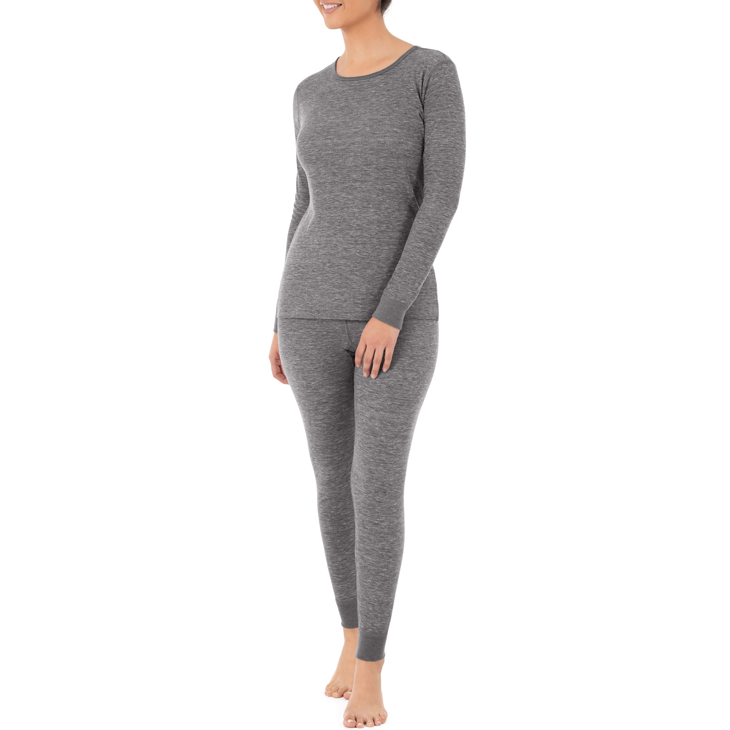 Fruit of the Loom Women's Micro Waffle Premium Thermal Underwear Set - Cozy Winter Loungewear for Home & Sleep