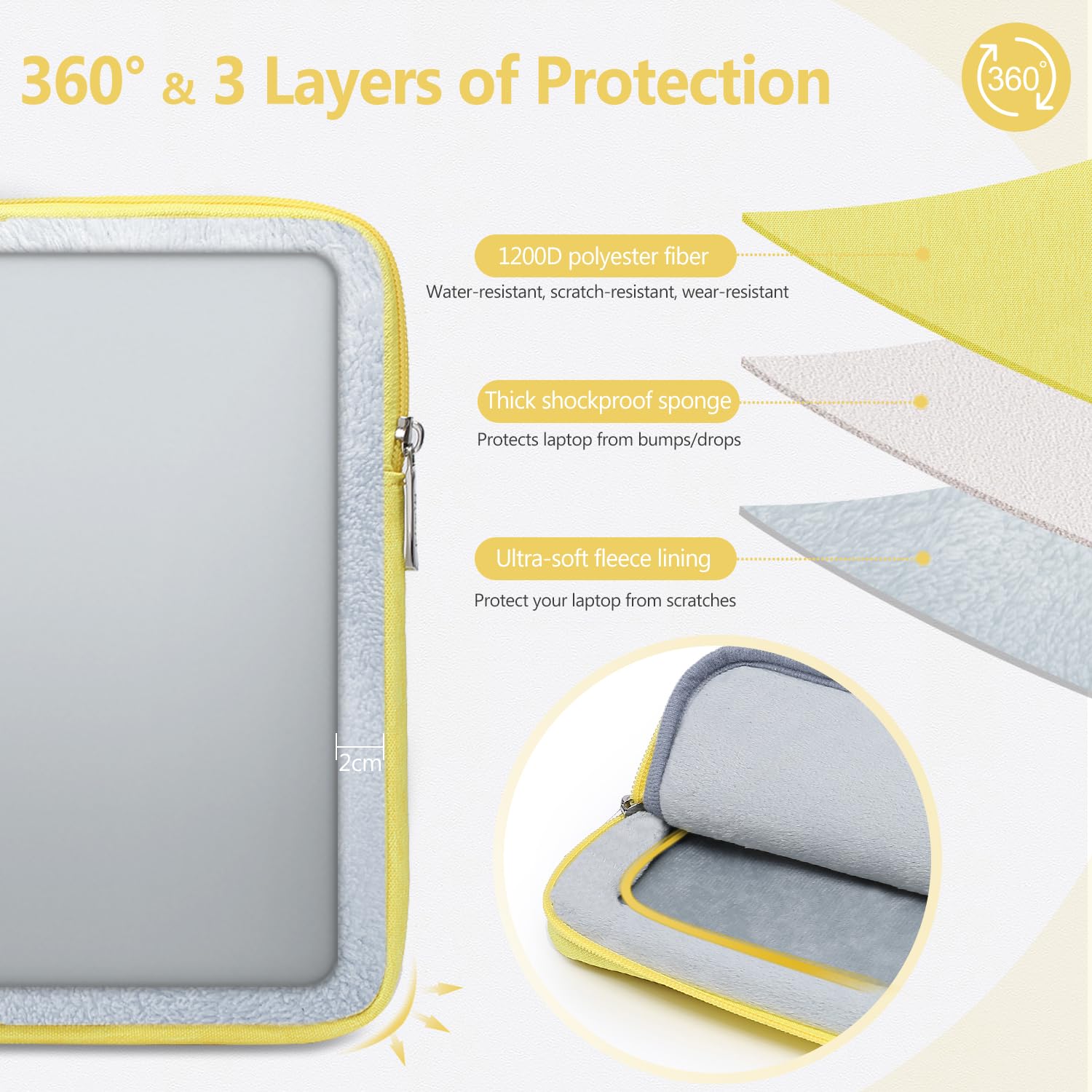 HYZUO 13 Inch Laptop Sleeve Bag Set for MacBook Air 13 M3/M2/M1 A3113 2024-2018 & MacBook Pro 13 M2/M1 Pro/Max A2686 2024-2016 | Compatible with Dell XPS 13, Microsoft Surface Pro 11-3 (12.3