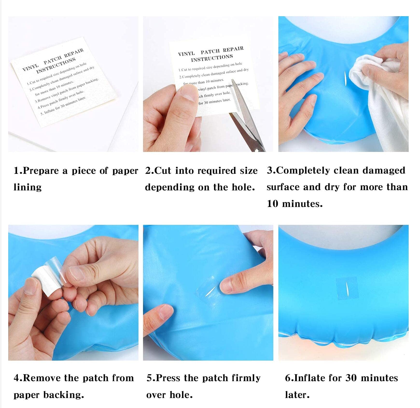 ATIE 20-Pack Self-Adhesive Vinyl Pool Repair Patches - Waterproof Fix for Inflatable Pools, Above Ground Pools, Air Mattresses & Pool Toys - Perfect for Summer Pool Parties, Beach Trips and Backyard Fun