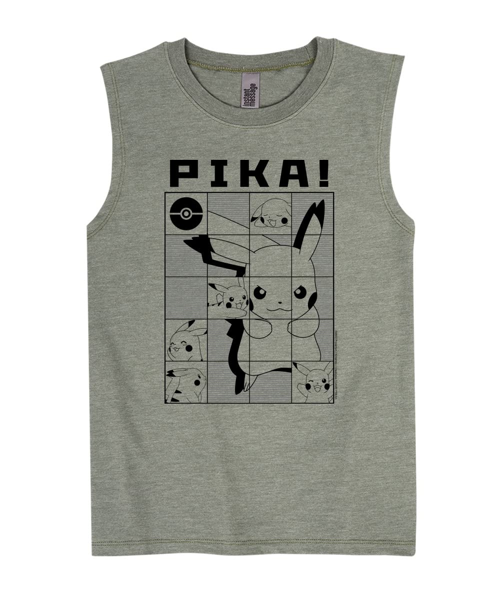 Pokémon Pikachu Graphic Youth Muscle Tank Top for Boys & Girls - Soft & Breathable Hybrid Apparel - Perfect for Summer, Sports & Casual Wear
