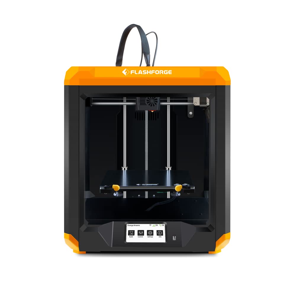 FlashForge Artemis FDM 3D Printer with Heated Bed - High Precision DIY 3D Printing for Home, School & Office Use (Orange) - Perfect for Prototyping, STEM Education & Creative Projects