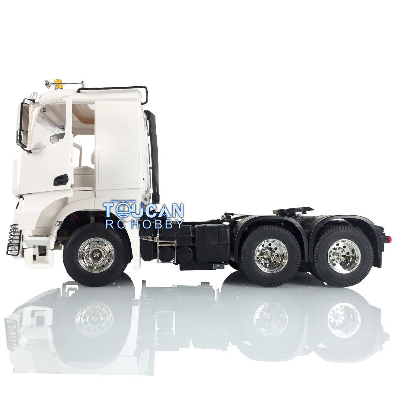 1/14 Scale 6x4 Unpainted RC Tractor Truck Kit with 3 Axles, 35T 540 Motor & Openable Doors - DIY Radio Control Hobby Model for Off-Road Adventures & Construction Site Play