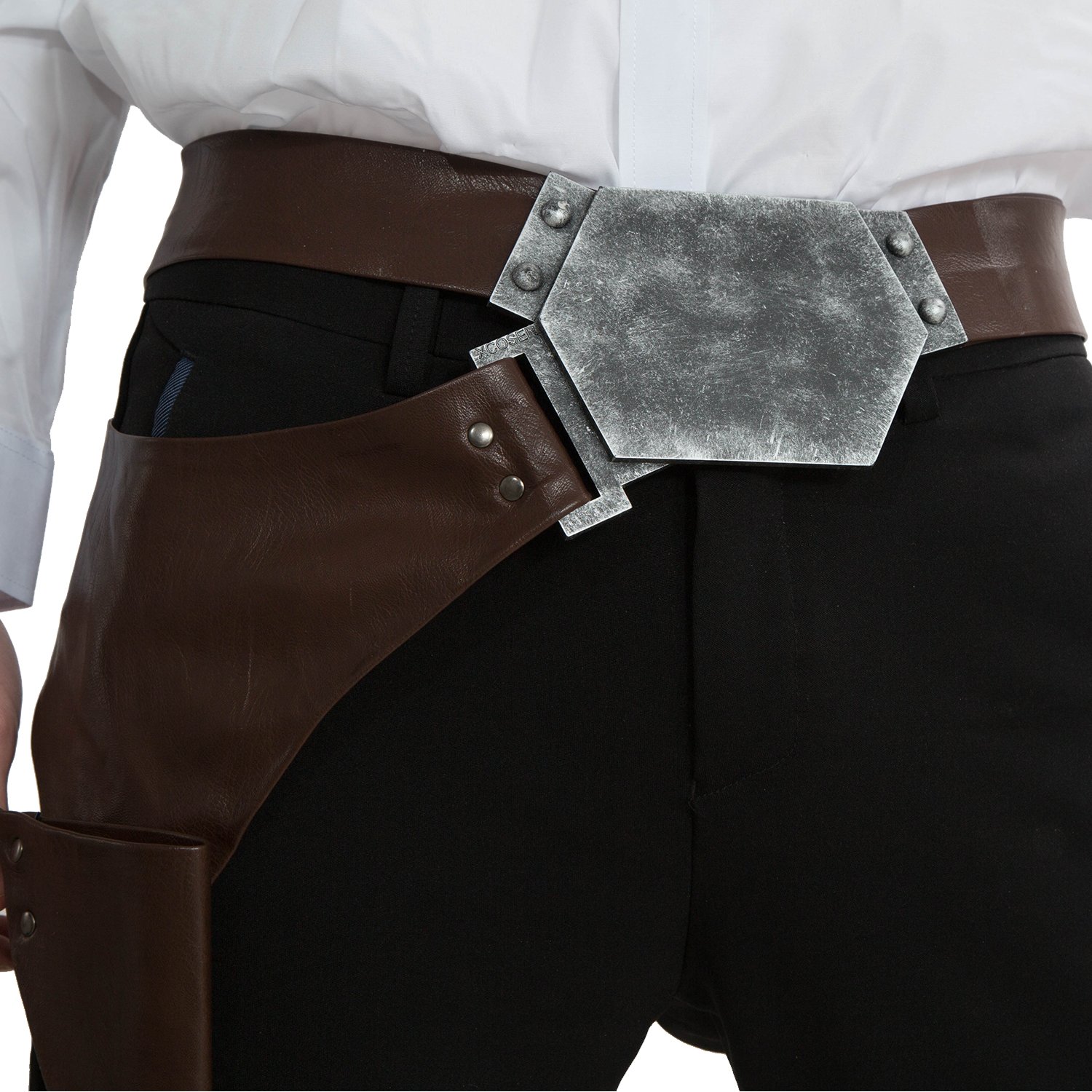**Han Solo Cosplay Costume for Men - PU Leather Outfit with Belt & Holster - Adult Star Wars Replica Costume for Halloween, Comic-Con & Cosplay Events**