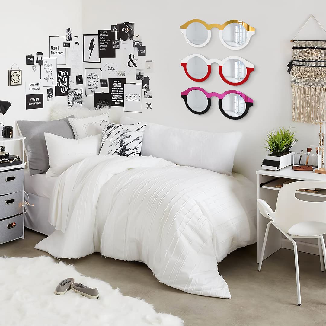 Stylish Sunglasses Wall Decor - Modern Acrylic Wall Art Mirror for Optometry & Eyeglasses - Perfect for Dorm, Bedroom, or Office Decor - Ready to Hang