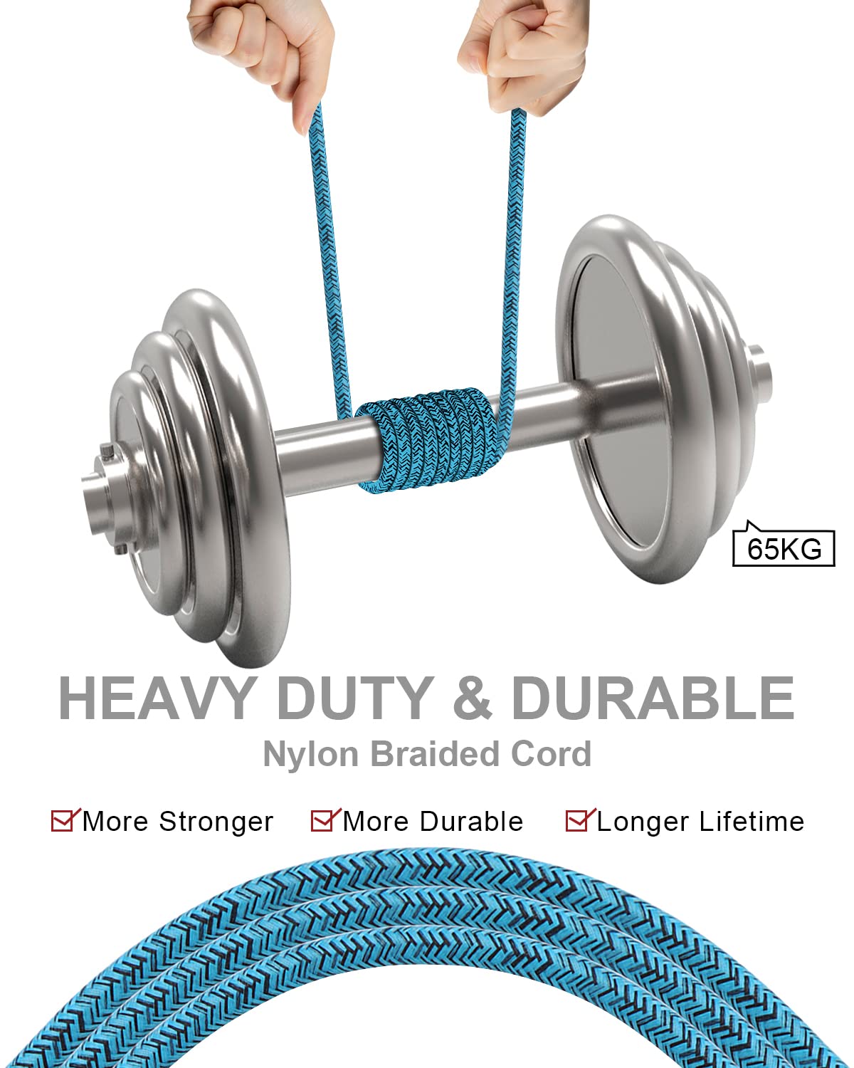 2-Pack 3ft USB-A to USB-C Fast Charging Cable - Compatible with iPhone 15/15 Pro/15 Pro Max/15 Plus & Samsung Galaxy S23 Ultra/S23+/S22/S20/S10/A14 5G/A12/A13 - Durable Braided Nylon Cord for Home, Office & Travel Charging