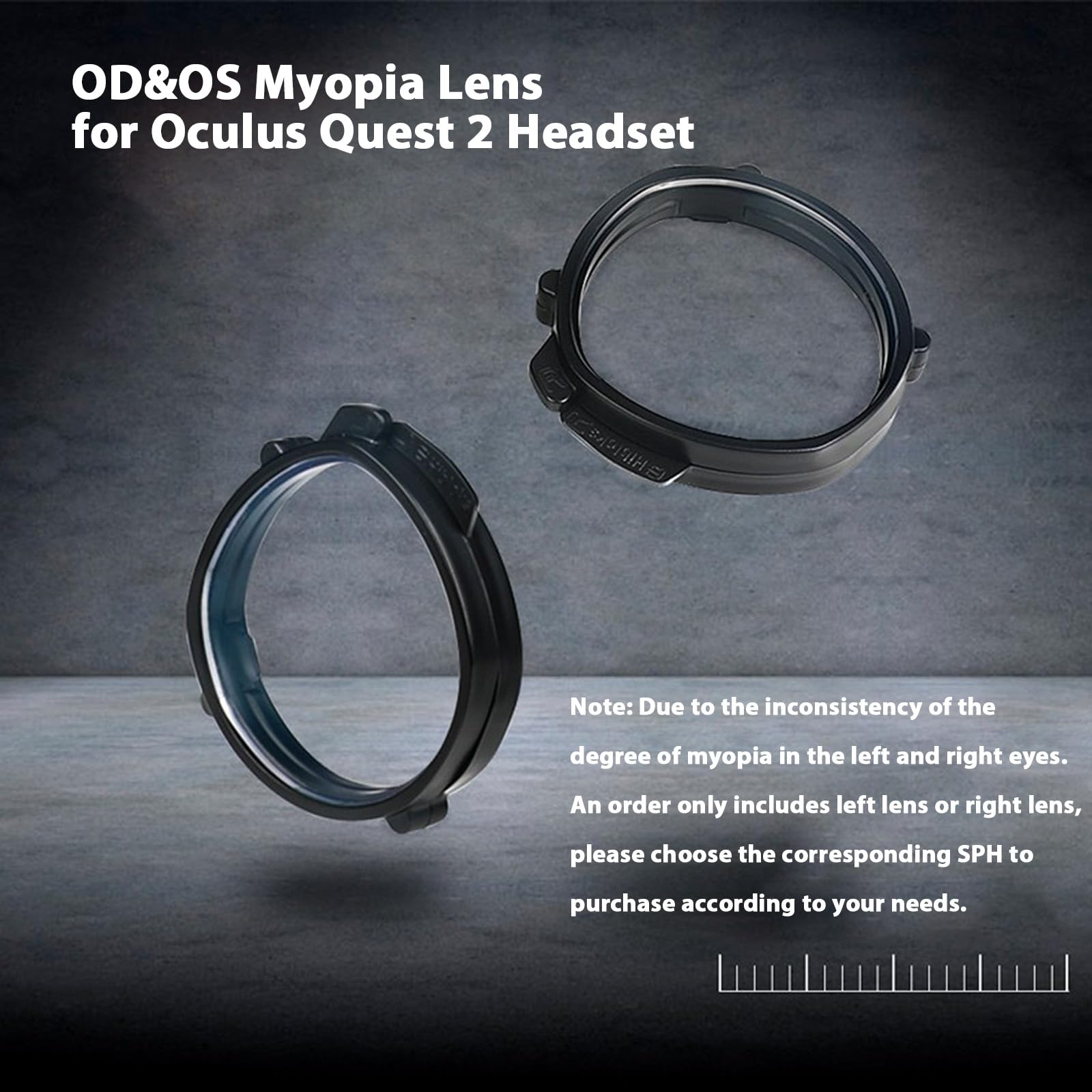 OD&OS Prescription Glasses Lenses Insert for Oculus Quest 2 VR Headset - Custom Frame & Lens Combo (SPH:-4.50 Right Eye) - Perfect for VR Gaming, Watching Movies & Virtual Reality Experiences