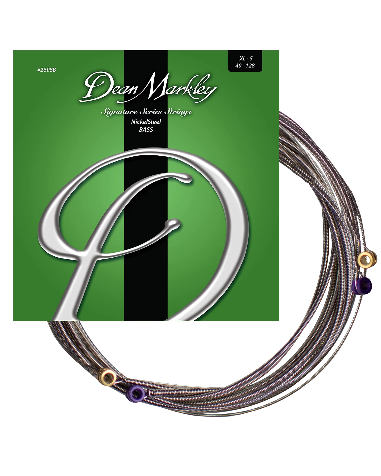 NickelSteel Signature 5-String Bass Guitar Strings Set | Roundwound Electric Bass Strings Extra Light (40-128 Gauge) | Long-Lasting Tone for Rock & Metal | Made in USA | Perfect for Live Performances & Studio Recording