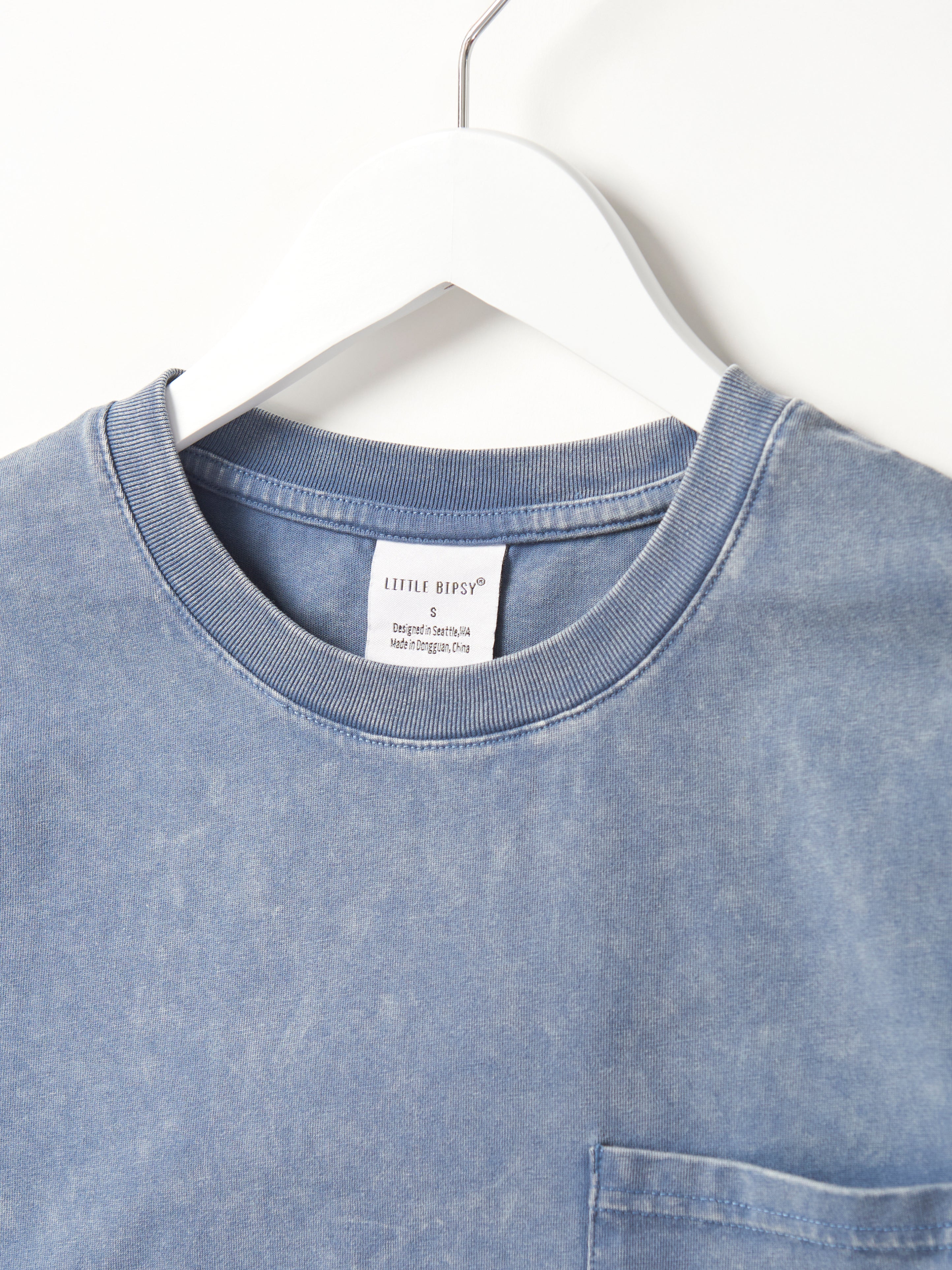 Vintage Acid Wash Pocket T-Shirt for Men - Soft Distressed Cotton Tee with Chest Pocket - Navy Blue Casual Shirt | Perfect for Streetwear, Weekend Outfits & Layered Looks