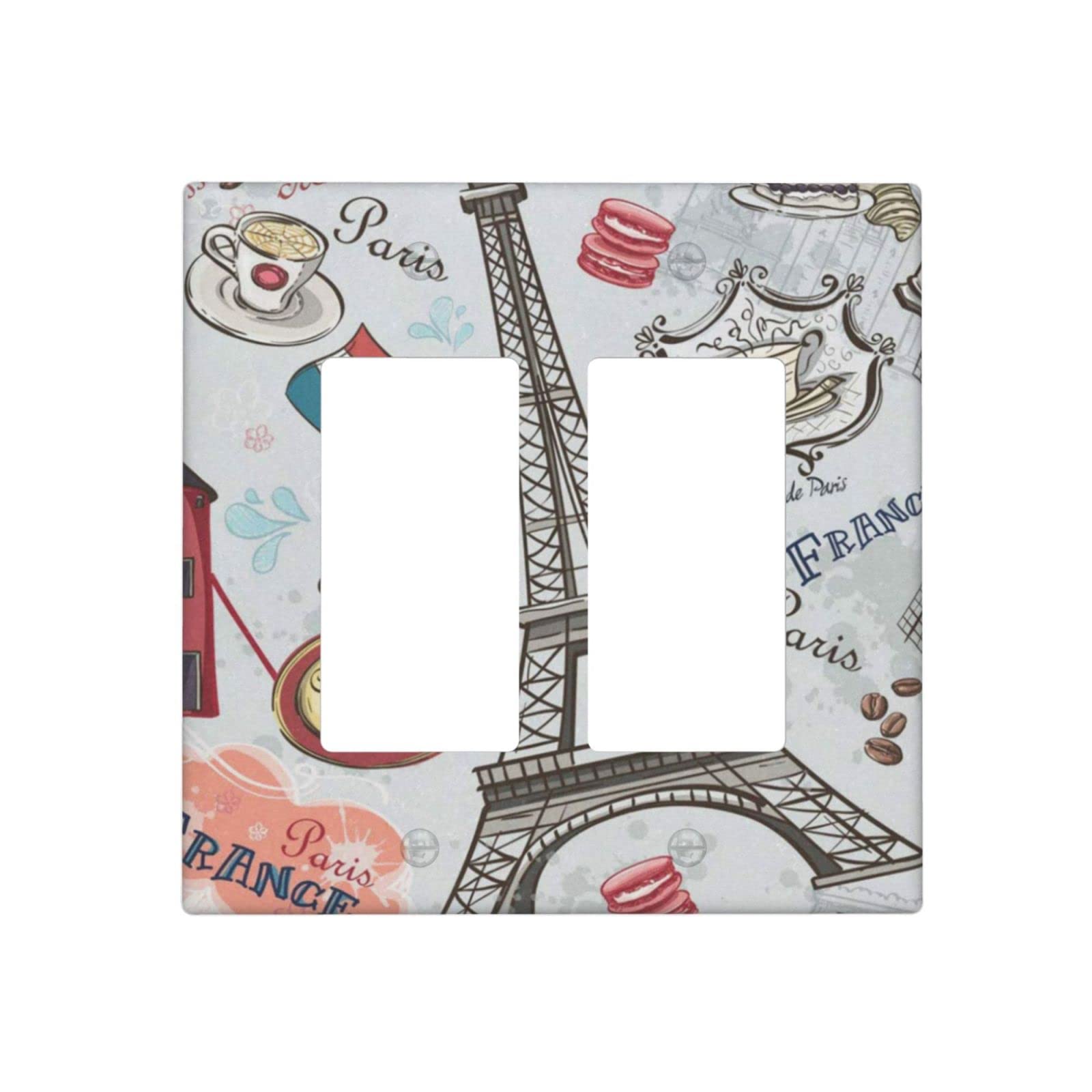 Eiffel Tower Switch Plate Cover - 2-Gang Outlet Cover for Home Decor