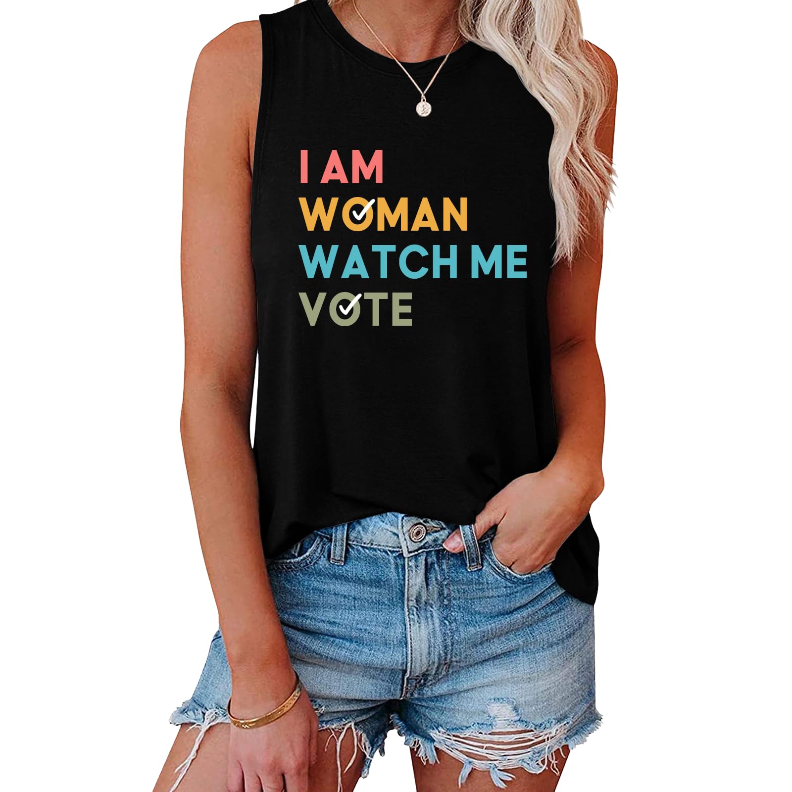 I Am Woman Watch Me Vote Shirt - Women's Rights Tshirt & Tank Top for Voting, Protests, and Political Events
