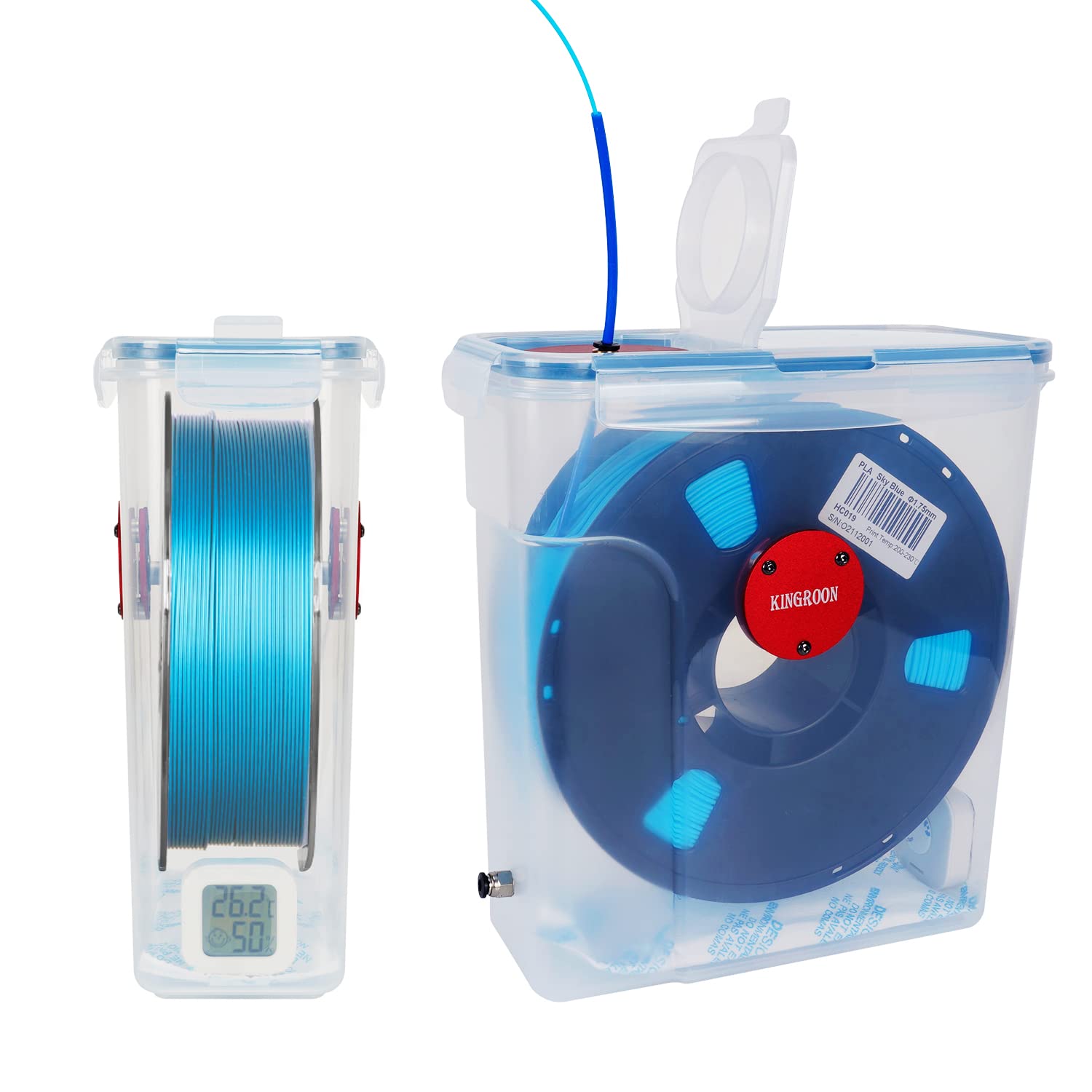 Kingroon 4L 3D Printer Filament Dryer Box - Moisture Proof Storage for PLA, PETG, TPU & ABS Filaments (0.5/1KG) | Keep Filaments Dry During 3D Printing | Ideal for Home Workshops & Professional 3D Printing Studios