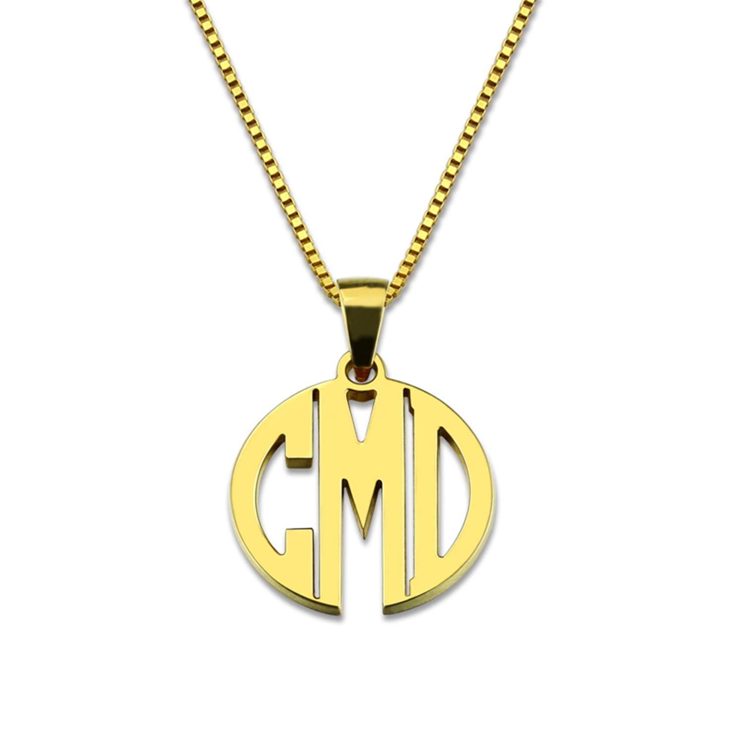 Custom Monogram Initial Necklace - Personalized XS Block Pendant with 3 Letters - 925 Sterling Silver Jewelry for Women - Perfect Gift for Birthday, Anniversary & Valentine's Day