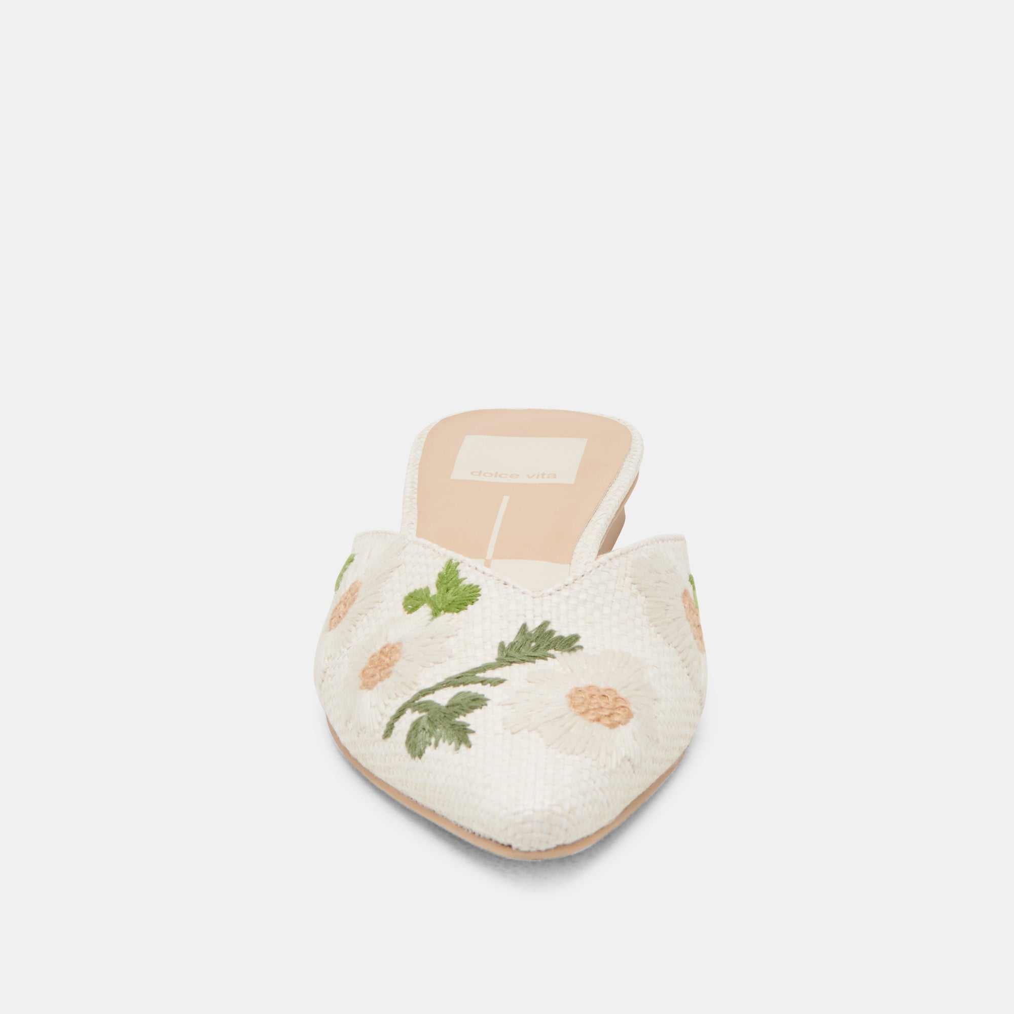 ELM FLATS White Floral Raffia Sandals - Women's Summer Beach Shoes for Casual Outings & Vacation
