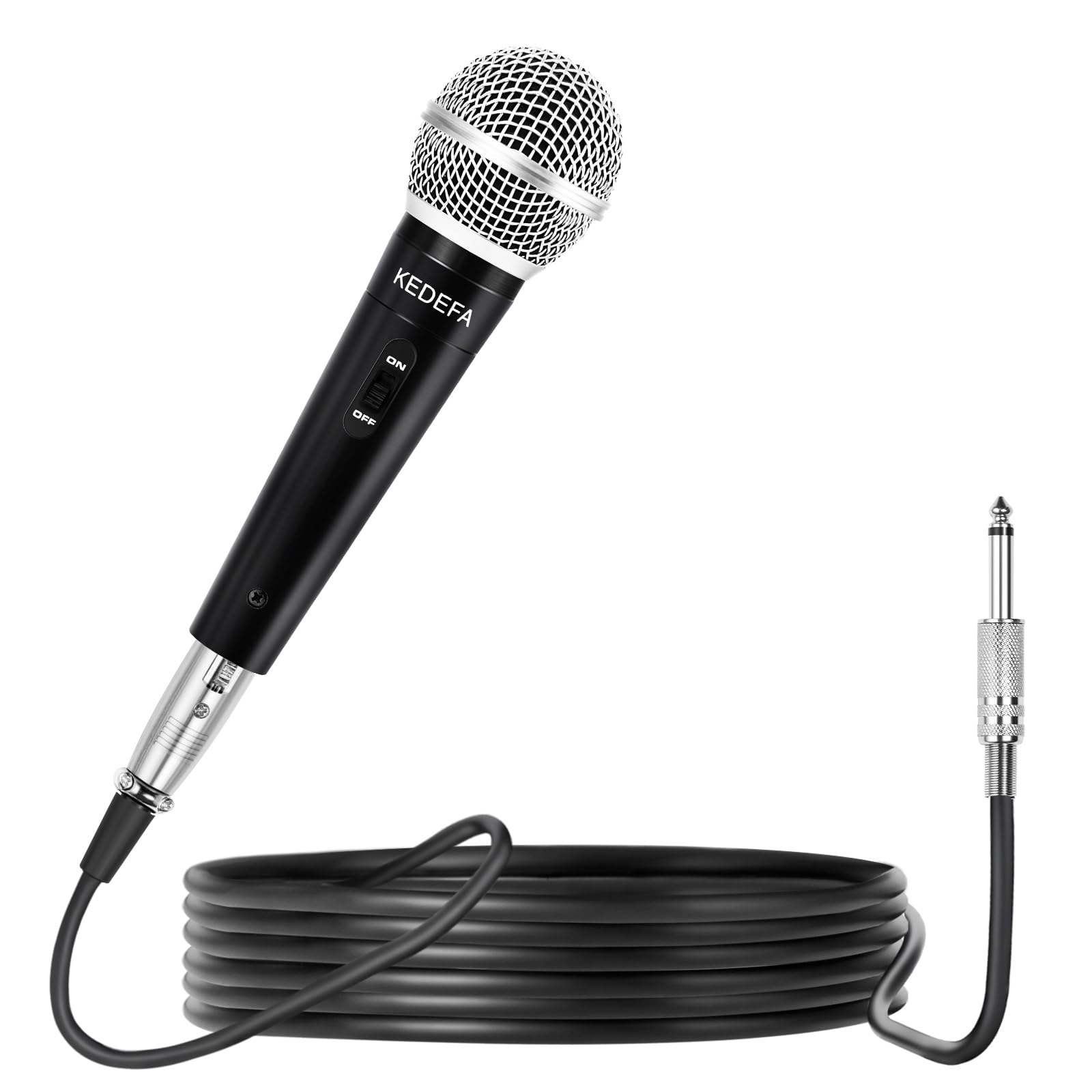 KM88 Professional Handheld Wired Karaoke Microphone - Super Cardioid Dynamic Vocal Mic with 13.12ft Detachable XLR Cable & ON/Off Switch - Ideal for Home Karaoke, Stage Performances & Live Singing with Speakers