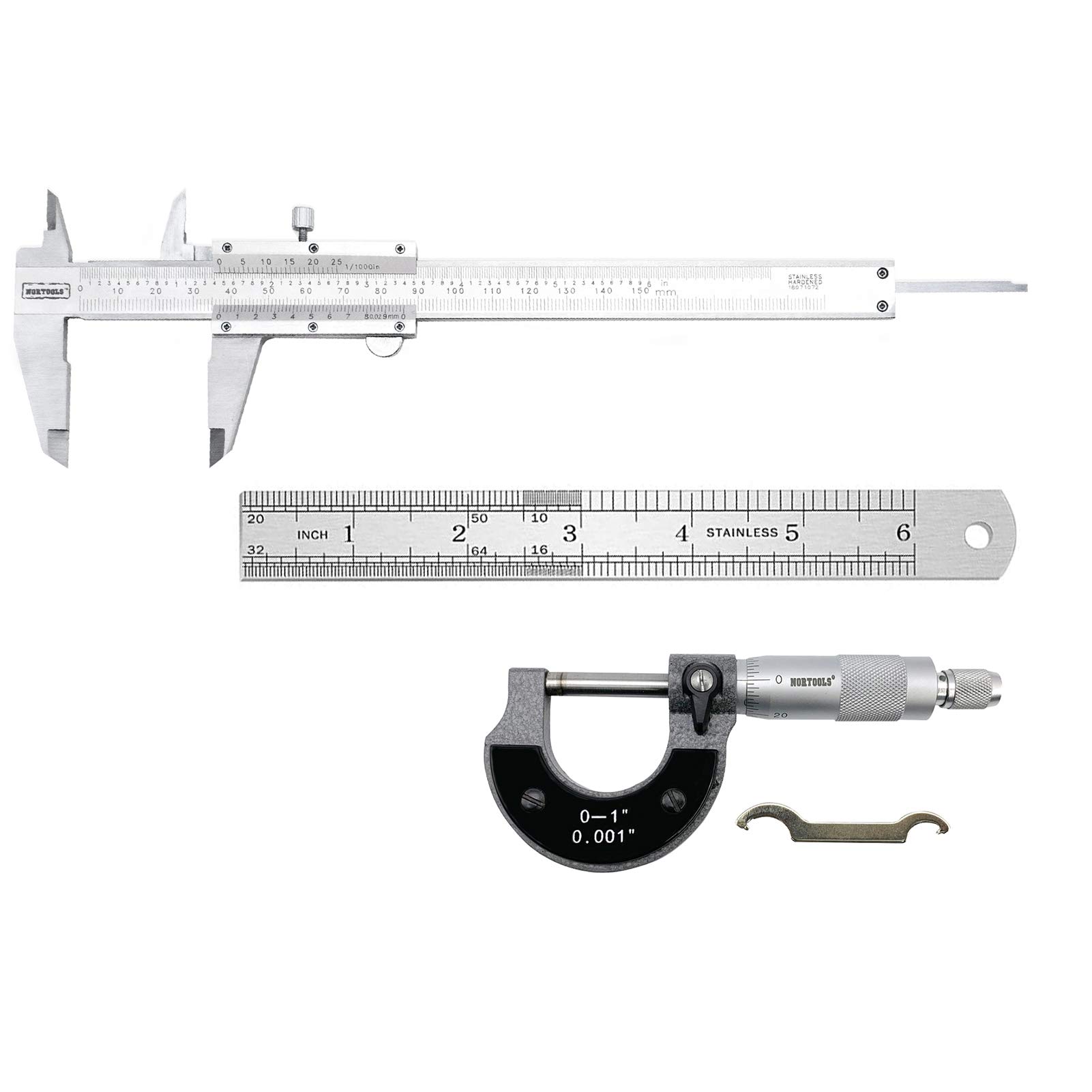 Precision Vernier Caliper with Micrometer & Ruler - Digital Measuring Tool for Outside/Inside/Depth/Step Measurements - Perfect for Engineering, Metalworking & DIY Projects