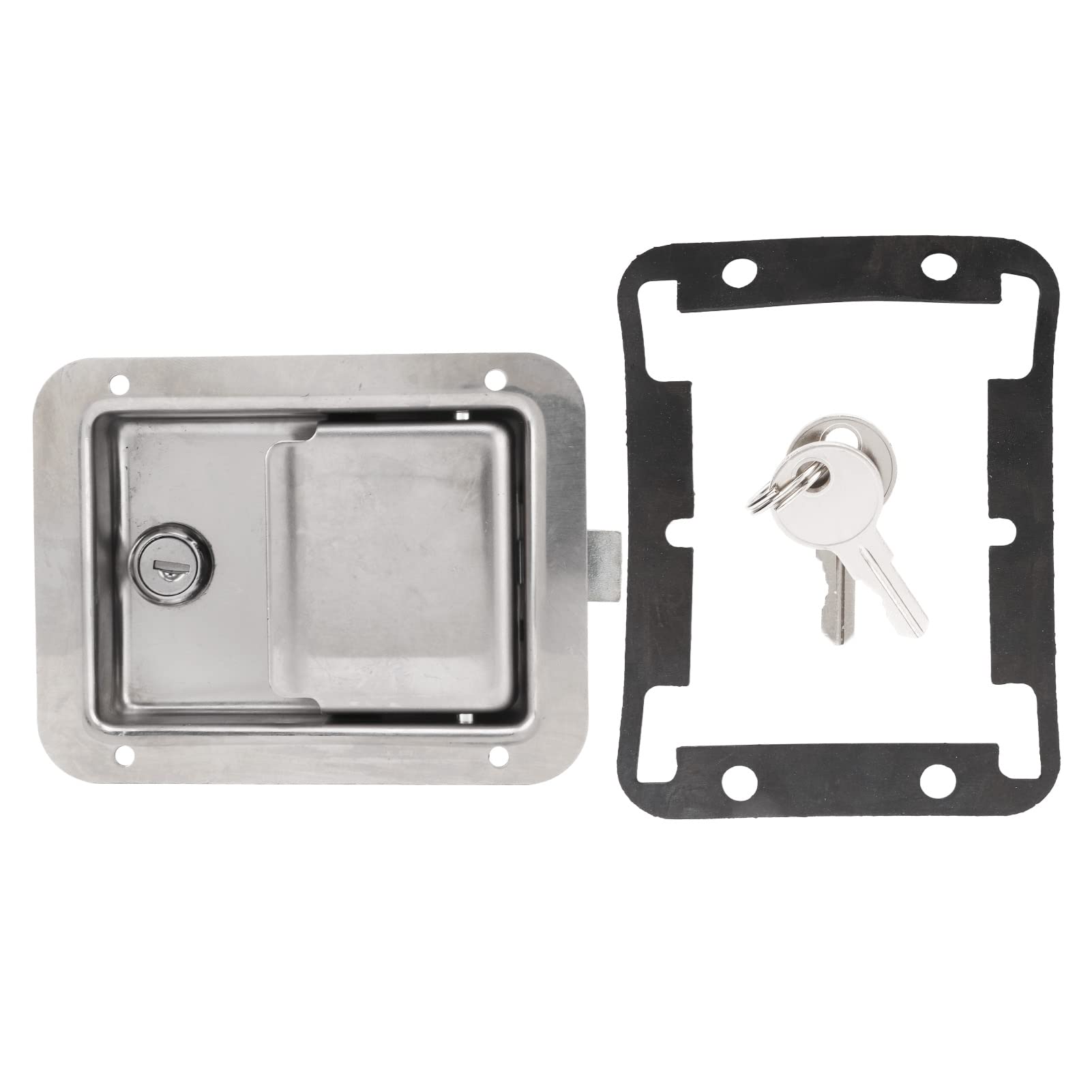 Stainless Steel Toolbox Lock with 2 Keys - Heavy Duty RV Trailer Lock, Camper Paddle Latch for Travel Trailers, Trucks & Storage Boxes | Secure Your Valuables on Road Trips & Outdoor Adventures