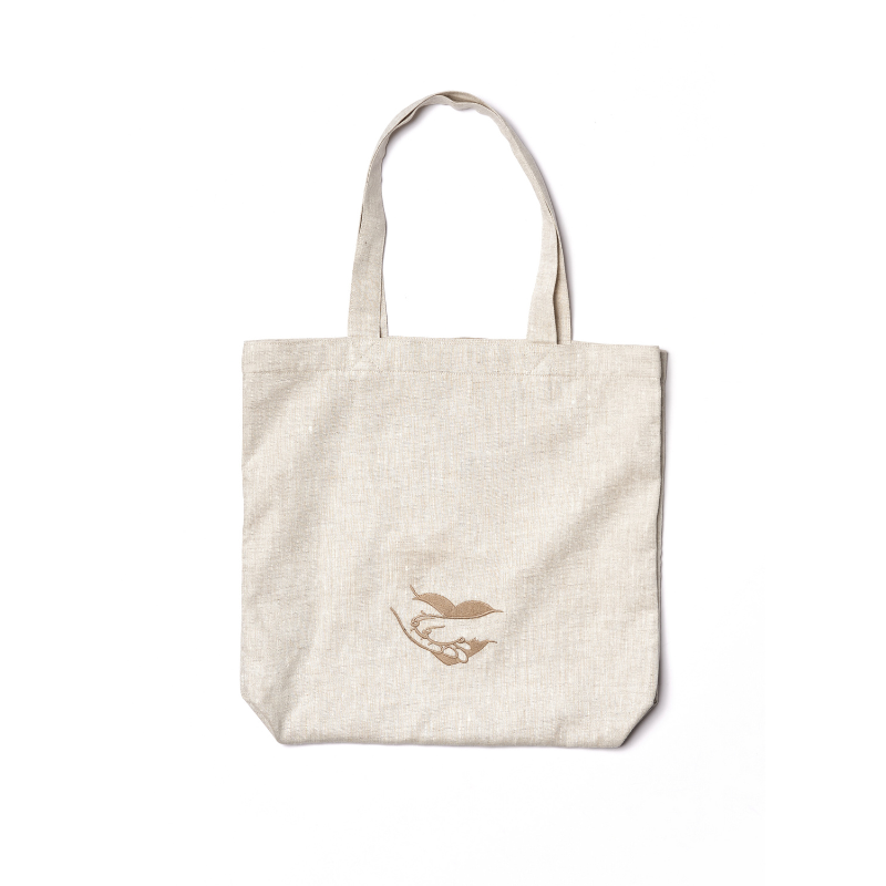 Poesia Embroidered Linen Canvas Tote Bag - Stylish & Durable Handbag for Women - Perfect for Shopping, Beach & Everyday Use