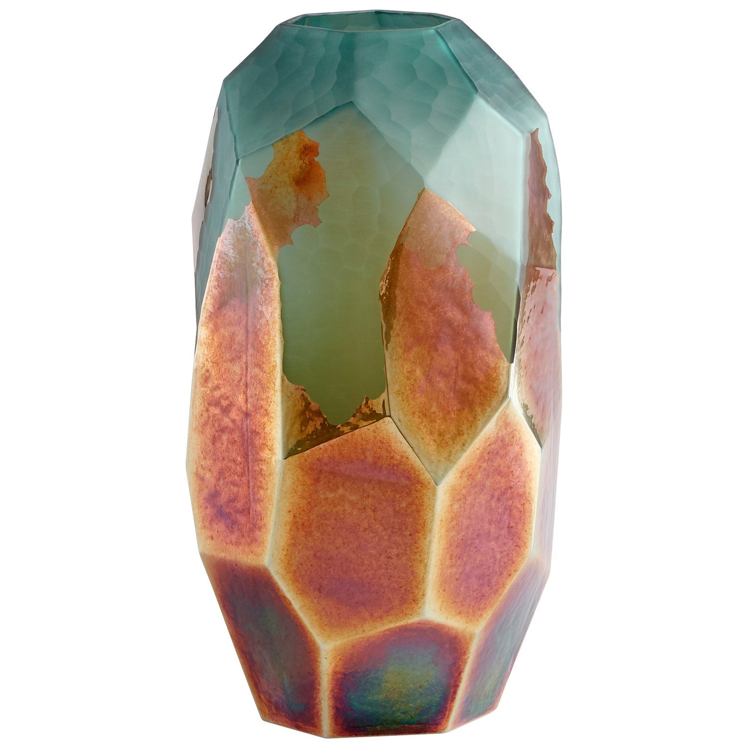 Cyan Design 11064 Roca Verde Vase - Large Green and Gold Ceramic Vase for Home Decor, Wedding Centerpiece, Living Room, Dining Table, Office Desk | Elegant Floral Arrangement Holder